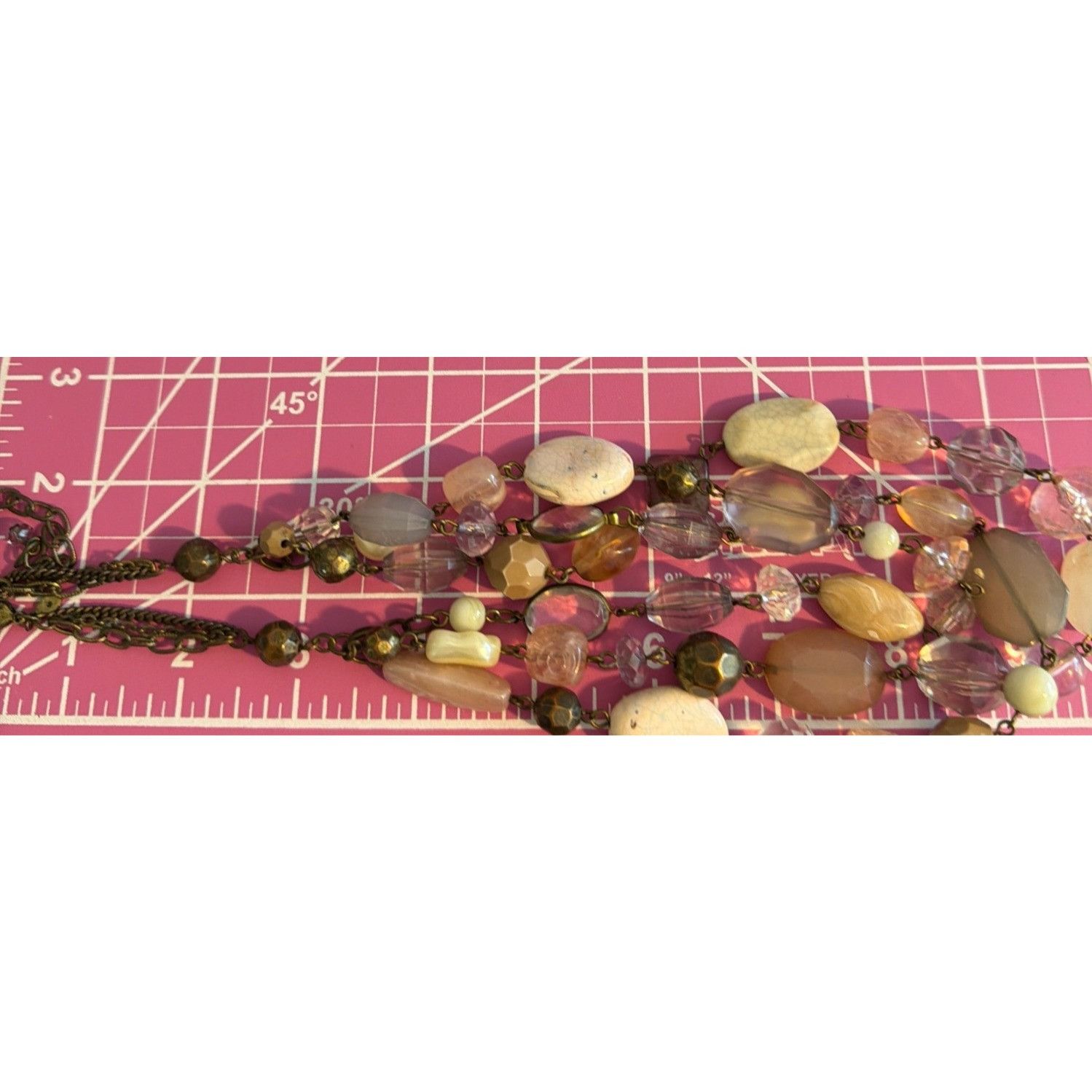Other Premier Designs 3 Strand Necklace Chunky Layered Pink Purple Size ONE SIZE - 6 Thumbnail