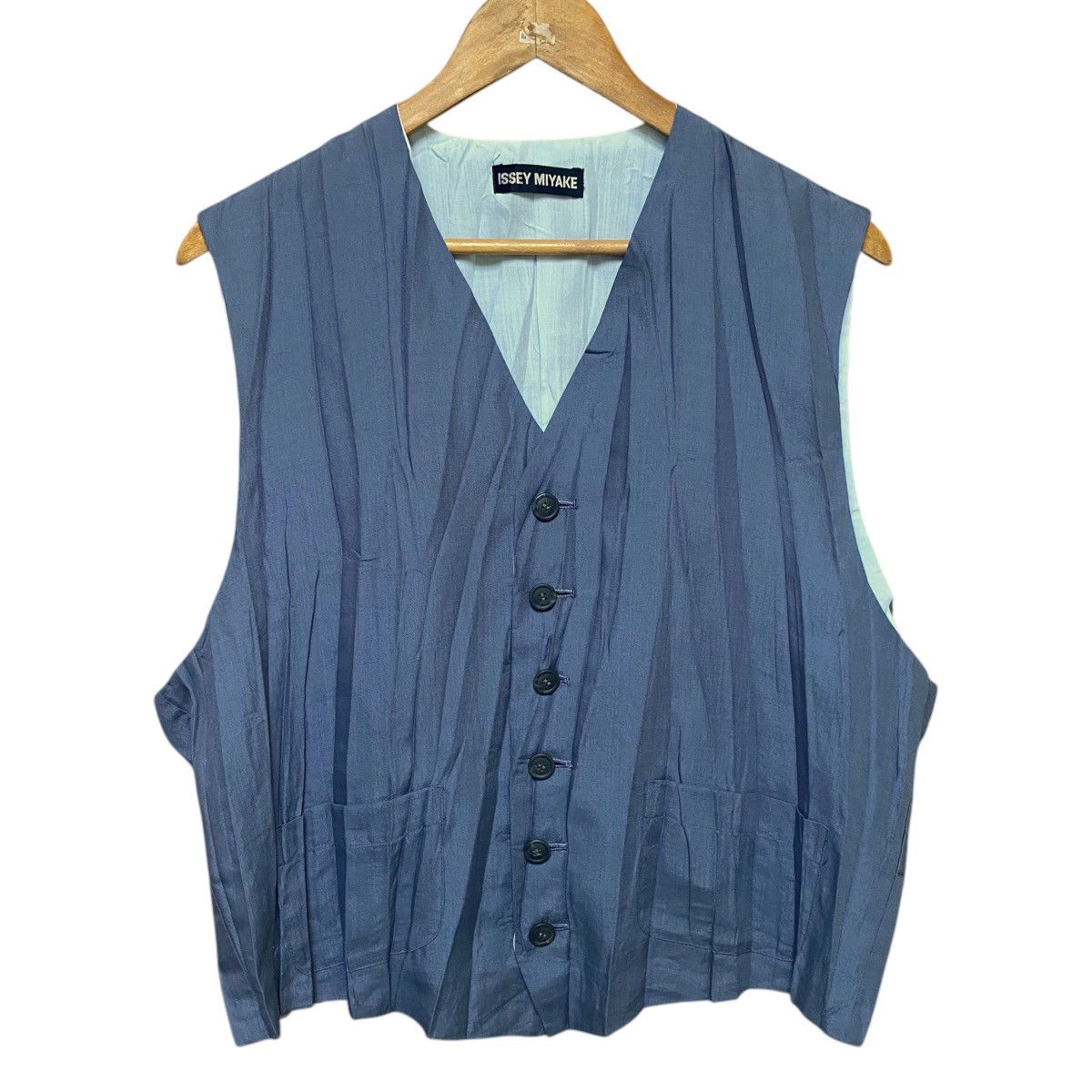 Issey Miyake × Pleats Please Issey Miyake × Vintage 💥 80s ISSEY MIYAKE PLEATE PLEASE BUTTON VEST Size US M / EU 48-50 / 2 - 1 Thumbnail
