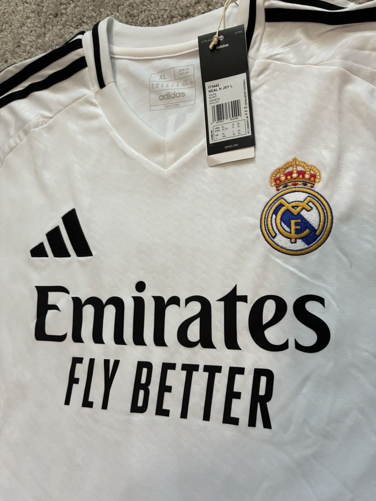 Adidas 2024/2025 Real Madrid Home Kit Size US XL / EU 56 / 4 - 3 Thumbnail
