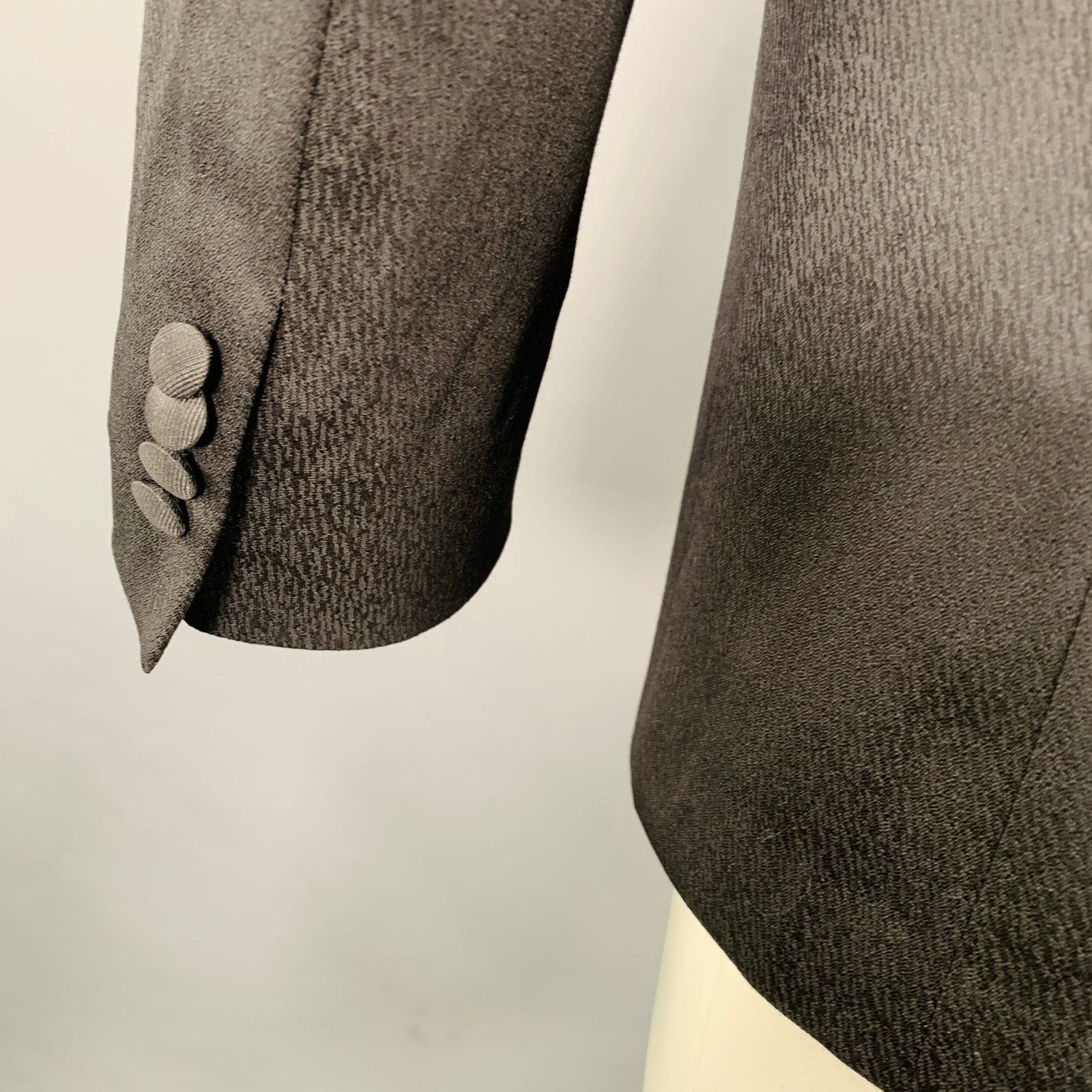 Giorgio Armani GIORGIO ARMANI Size 40 Black Jacquard Wool Blend Sport Coat Size 40R - 6 Thumbnail