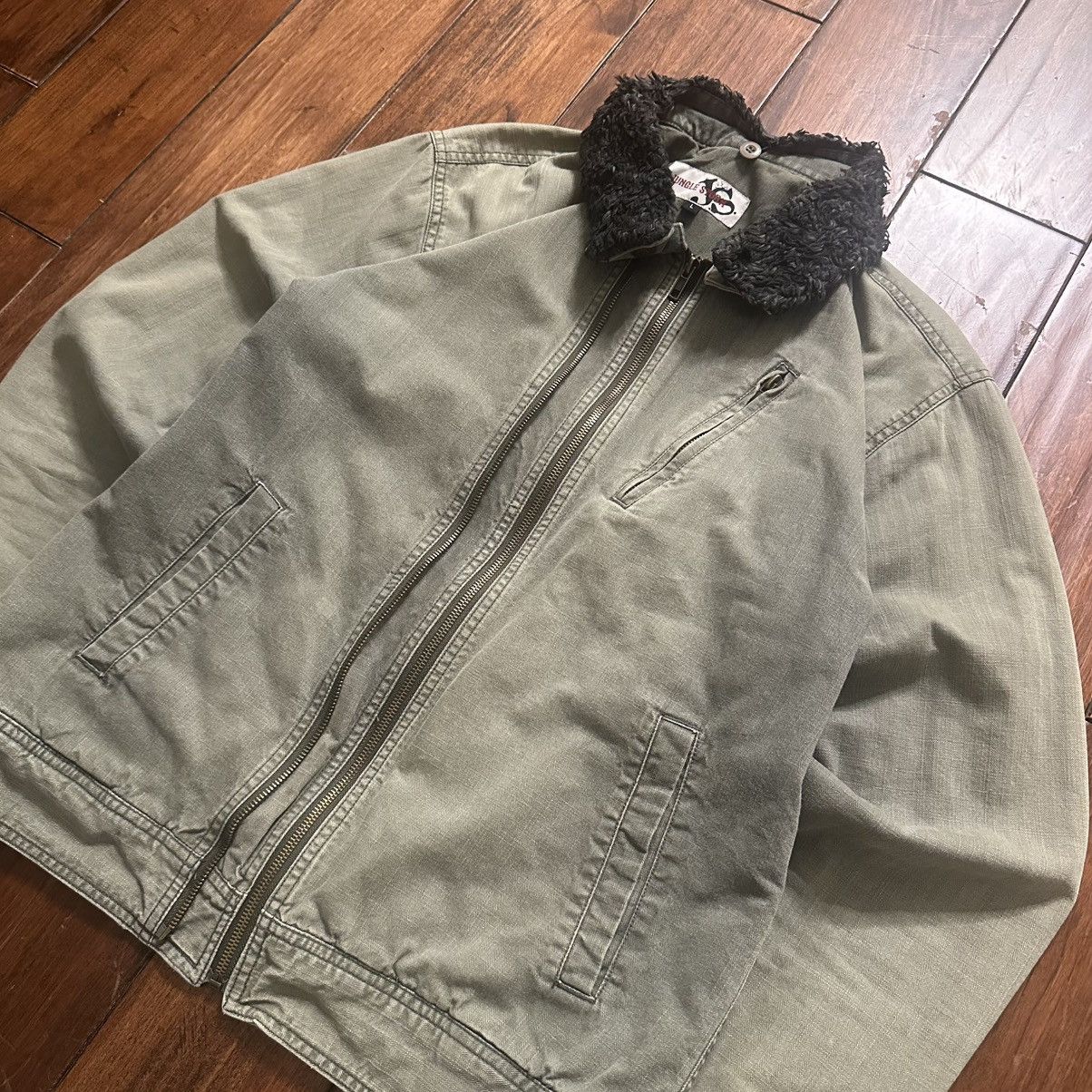 Japanese Brand × Vintage vintage jungle storm green fur lined hood jacket Size US S / EU 44-46 / 1 - 3 Thumbnail