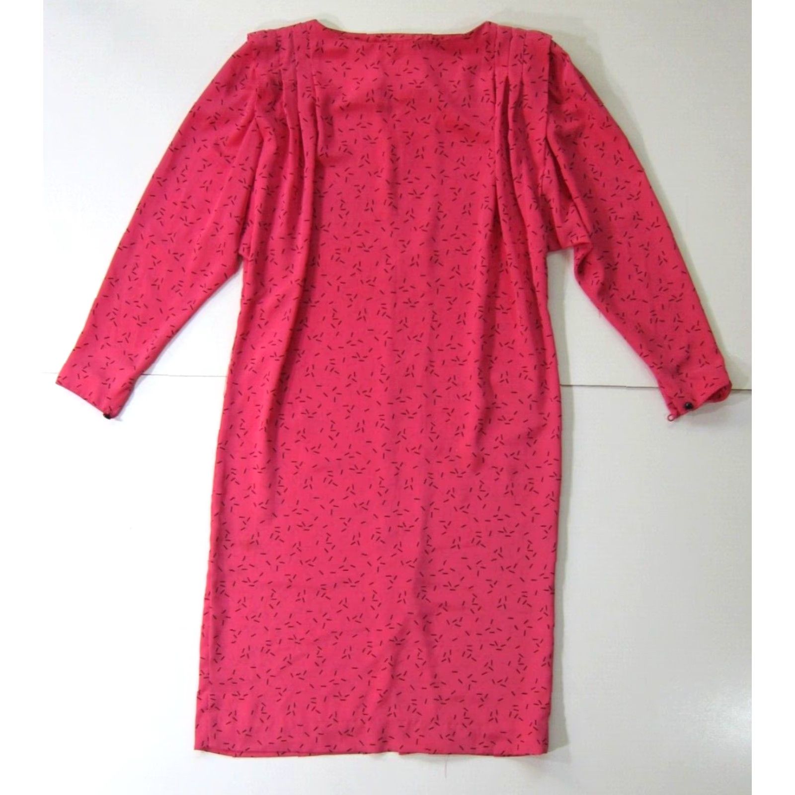 Liz Claiborne VINTAGE Liz Claiborne Pink Black Retro Long Sleeve High Neck Tunic Shift Dress 6P Size M / US 6-8 / IT 42-44 - 2 Thumbnail