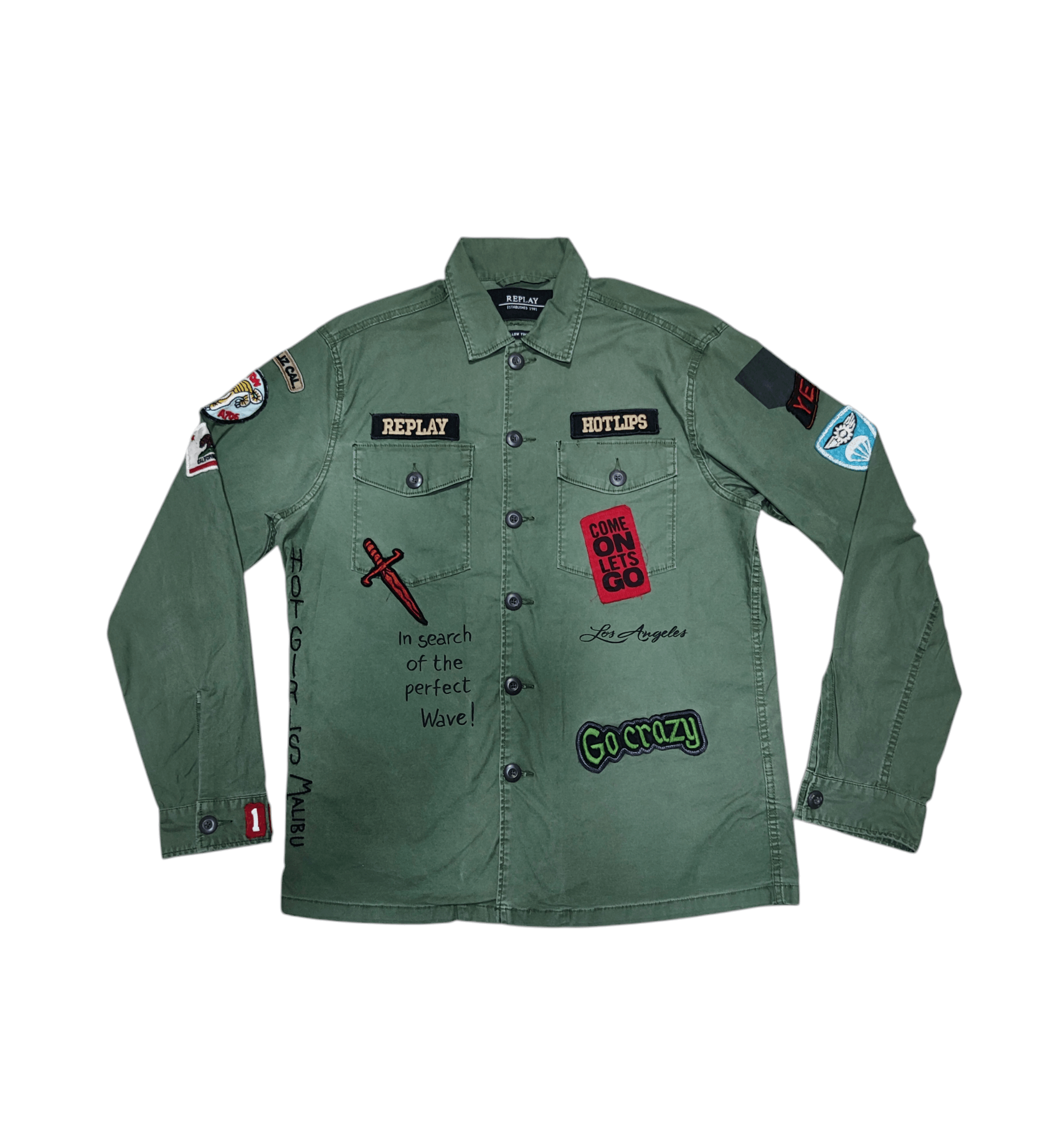 Replay REPLAY (Neymar) Stinger khaki Green Casual Army Patch Jacket Size US L / EU 52-54 / 3 - 3 Thumbnail