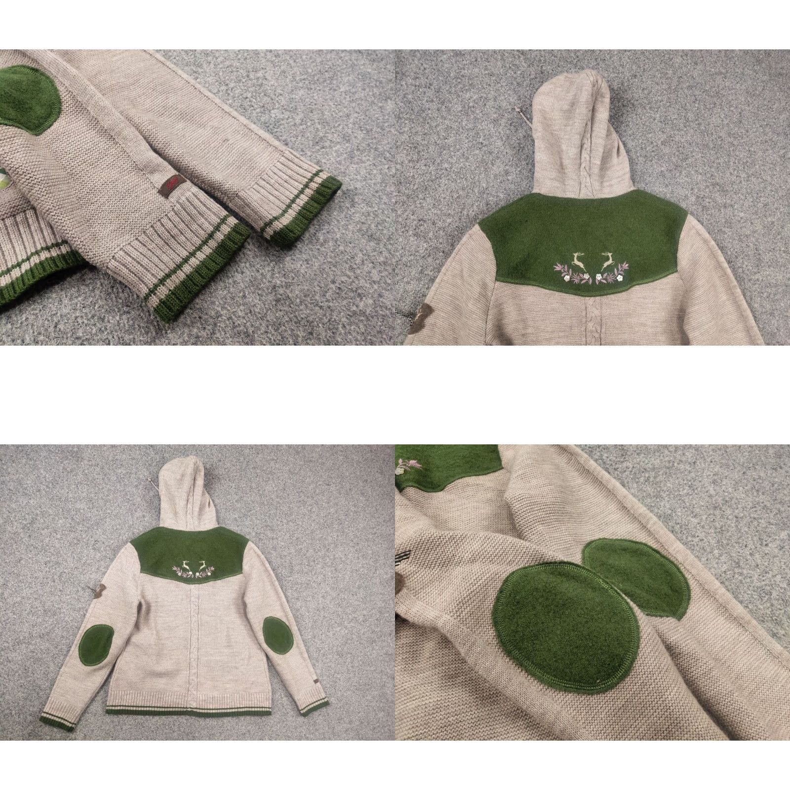 Vintage VINTAGE Spieth & Wensky German Design Knit Wool Blend Gren Beige Full Zip Removable Hoodie Shirt XS? Size US M / EU 48-50 / 2 - 8 Thumbnail