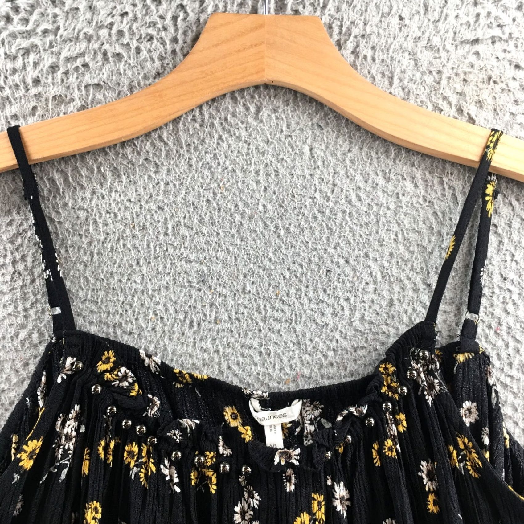Vintage Maurices Sleeveless Top Womens XL Black Floral Print Rayon Casual Pullover NEW Size XL / US 12-14 / IT 48-50 - 3 Thumbnail