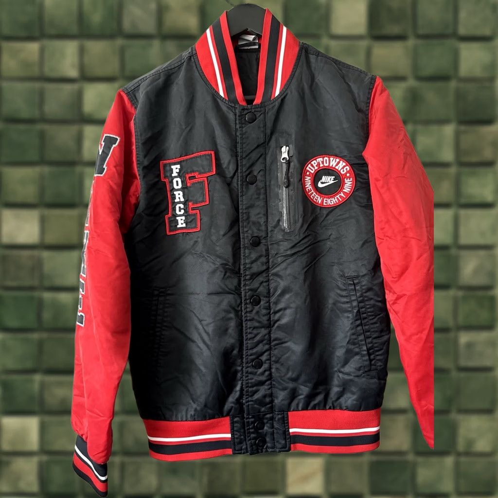 Nike Nike Force Uptowns Varsity Jacket Red Black Basketball Streetwear S Mens Size US S / EU 44-46 / 1 - 1 Thumbnail