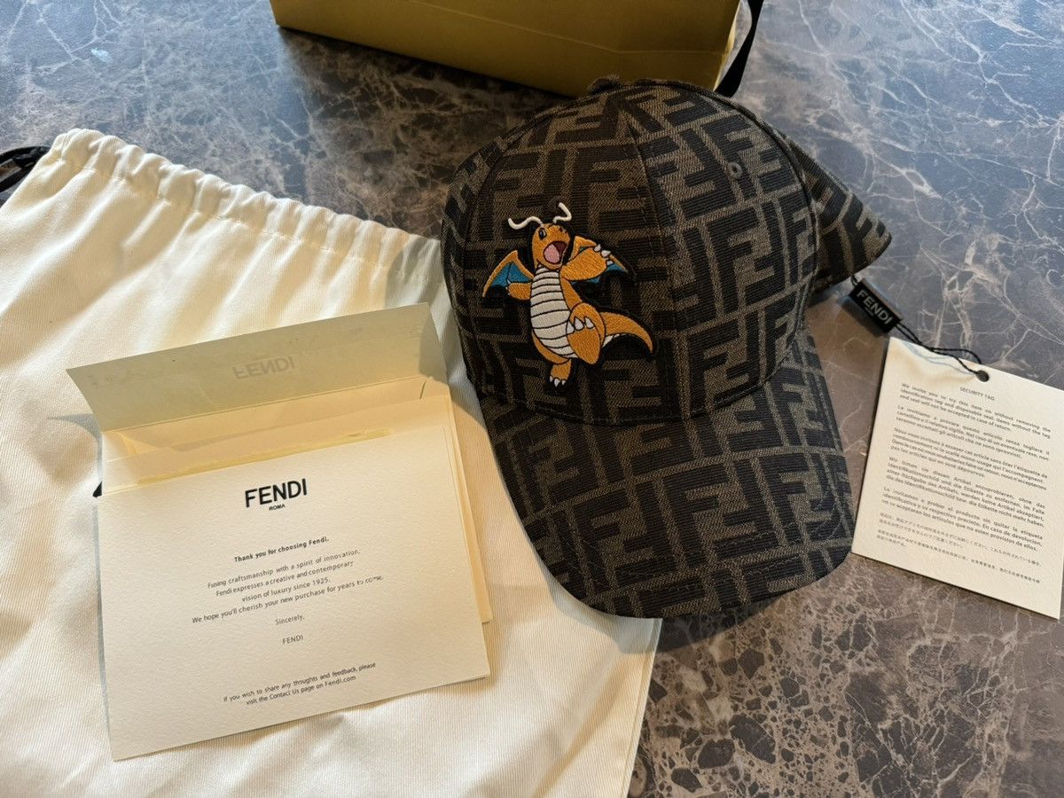 Fendi × Fragment Design × Pokemon FENDI x FRGMT x POKÉMON Collaboration Dragonite Ball Cap Size ONE SIZE - 5 Thumbnail