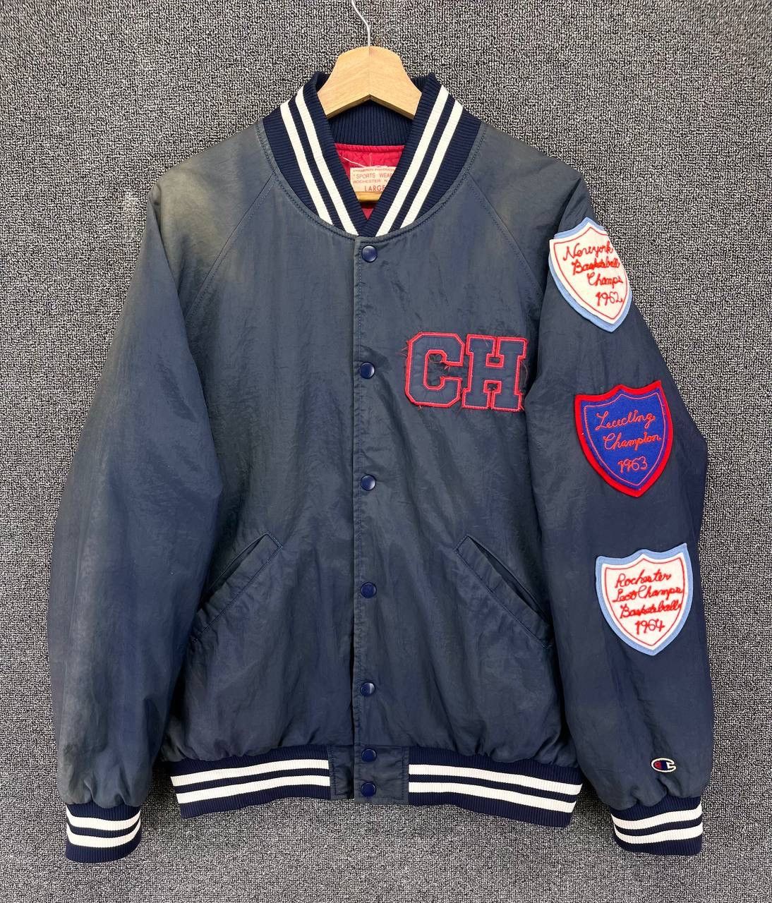 Champion Vintage Champion Rare Patchwork Trashed Varsity Jacket Size US L / EU 52-54 / 3 - 7 Thumbnail