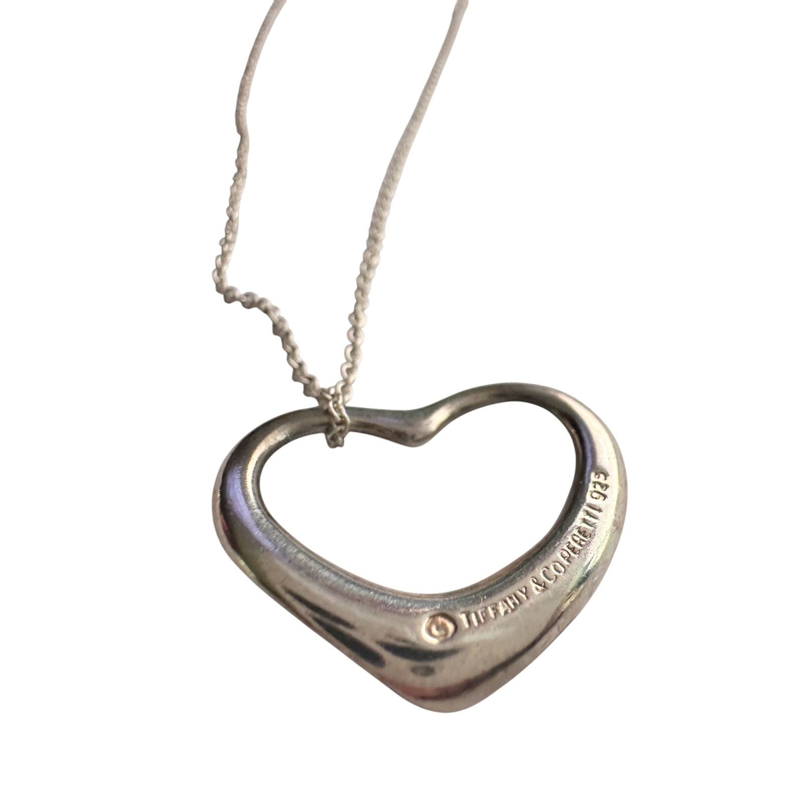 Tiffany & Co. Tiffany and Co Elsa Peretti Medium Open Heart Necklace 16" Size ONE SIZE - 10 Thumbnail