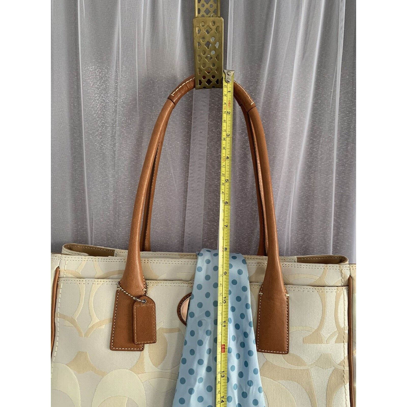 Coach Coach Cream Canvas Leather Handbag 11821 Feet Made Jan 2008 Size ONE SIZE - 23 Thumbnail