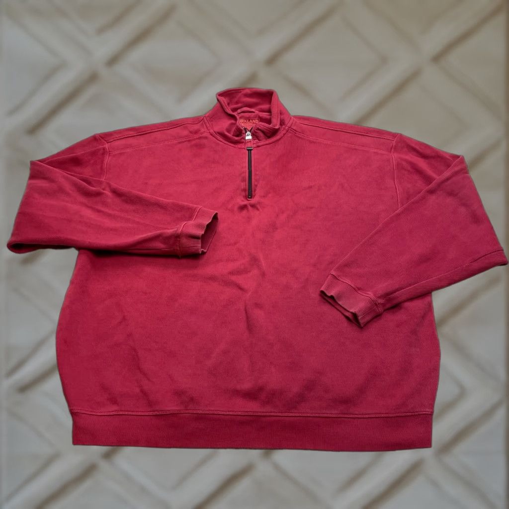 Vintage Kirkland Signature Jacket Mens 2XL Red 1/4 Zip Pullover Solid Windbreaker Jacket 2XL Men Red Mens Size US XXL / EU 58 / 5 - 1 Thumbnail