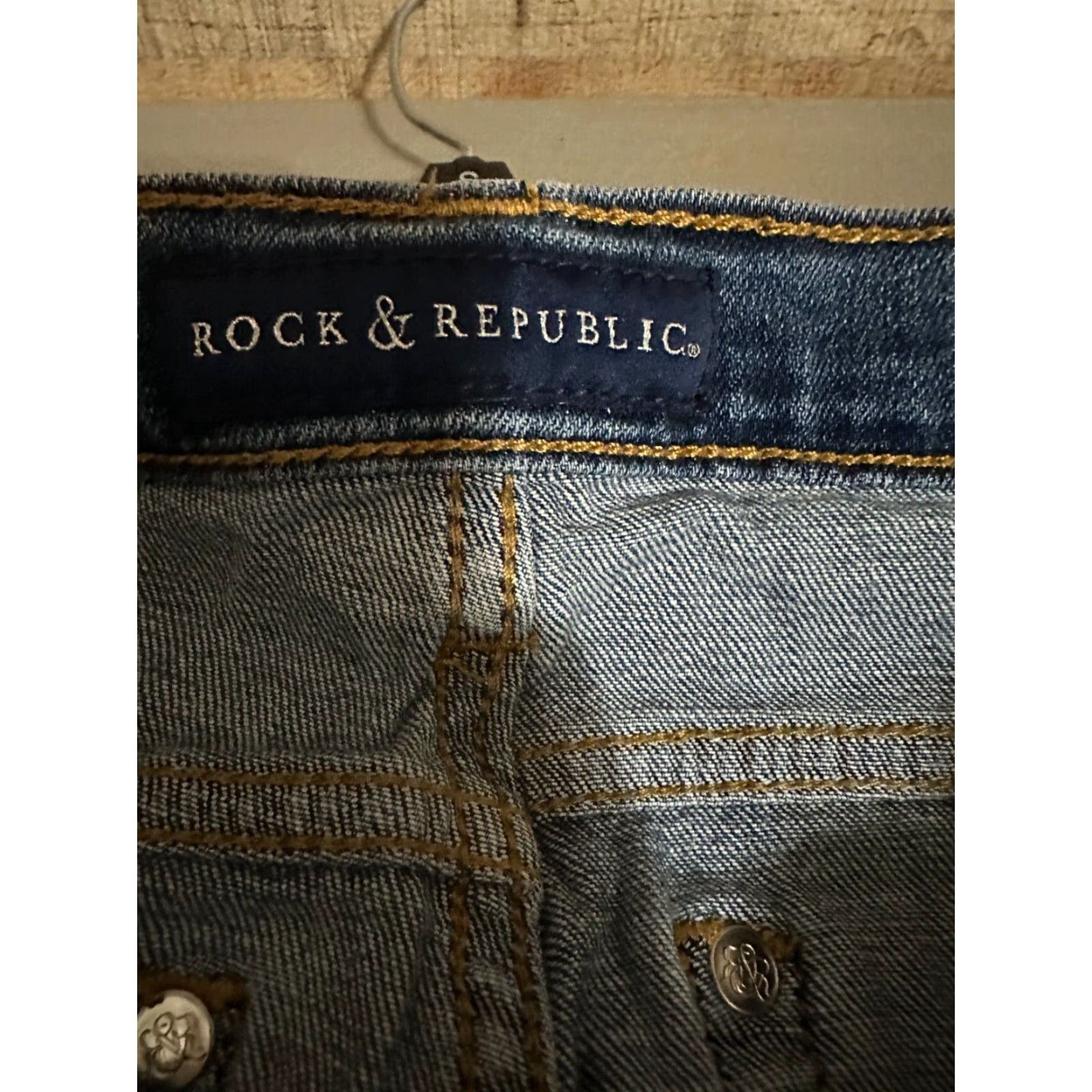 Vintage Rock & Republic Jeans Women's 10M Distressed Thrashed Indee Jeans Pants Size 32" / US 10 / IT 46 - 3 Thumbnail