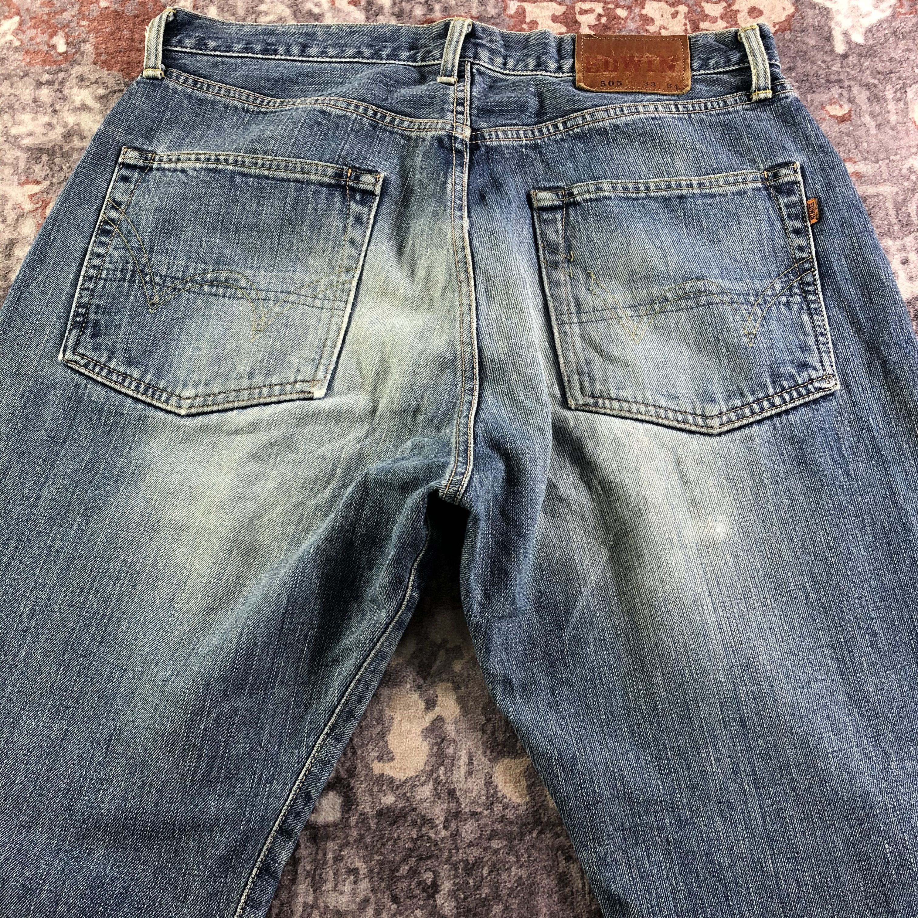 Edwin Vintage Blue Wash Edwin 505 Selvedge Jeans-JM3532 Size US 35 - 5 Thumbnail