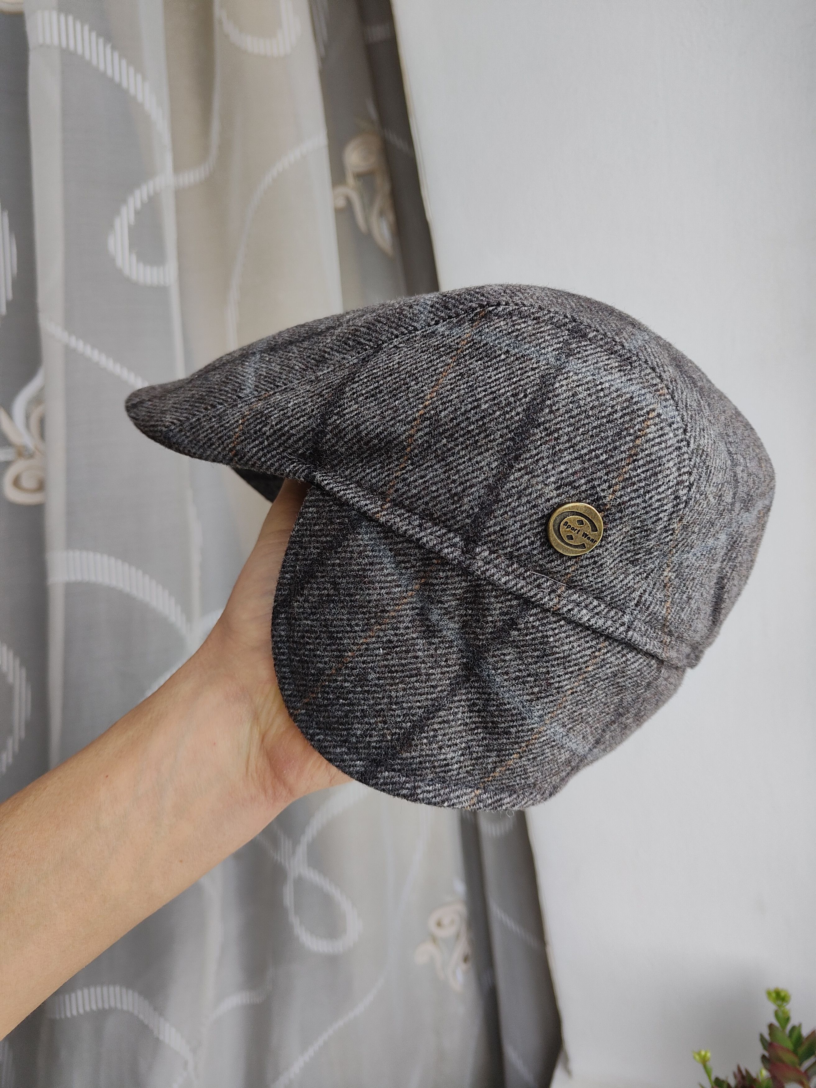 Designer Italian Woolen Flat Cap Hat Eight-blade Cap With Headphones Size ONE SIZE - 4 Thumbnail