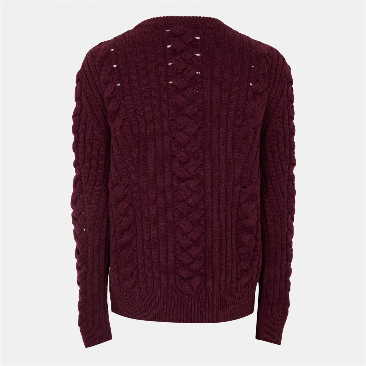 Alexander McQueen o1g2r1mq0326 Alex Cable Knit Structured Fit Crew Neck Jumper Size US L / EU 52-54 / 3 - 2 Thumbnail