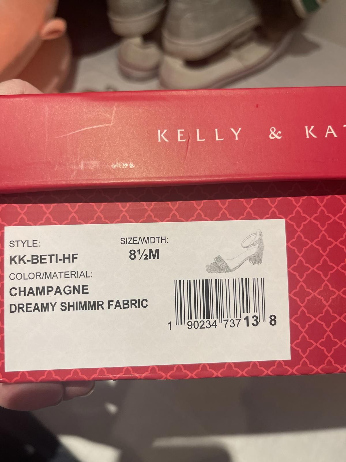 Designer Kelly and Katie Champagne Shimmer Heels - 2 Inch Size US 8.5 / IT 38.5 - 4 Thumbnail