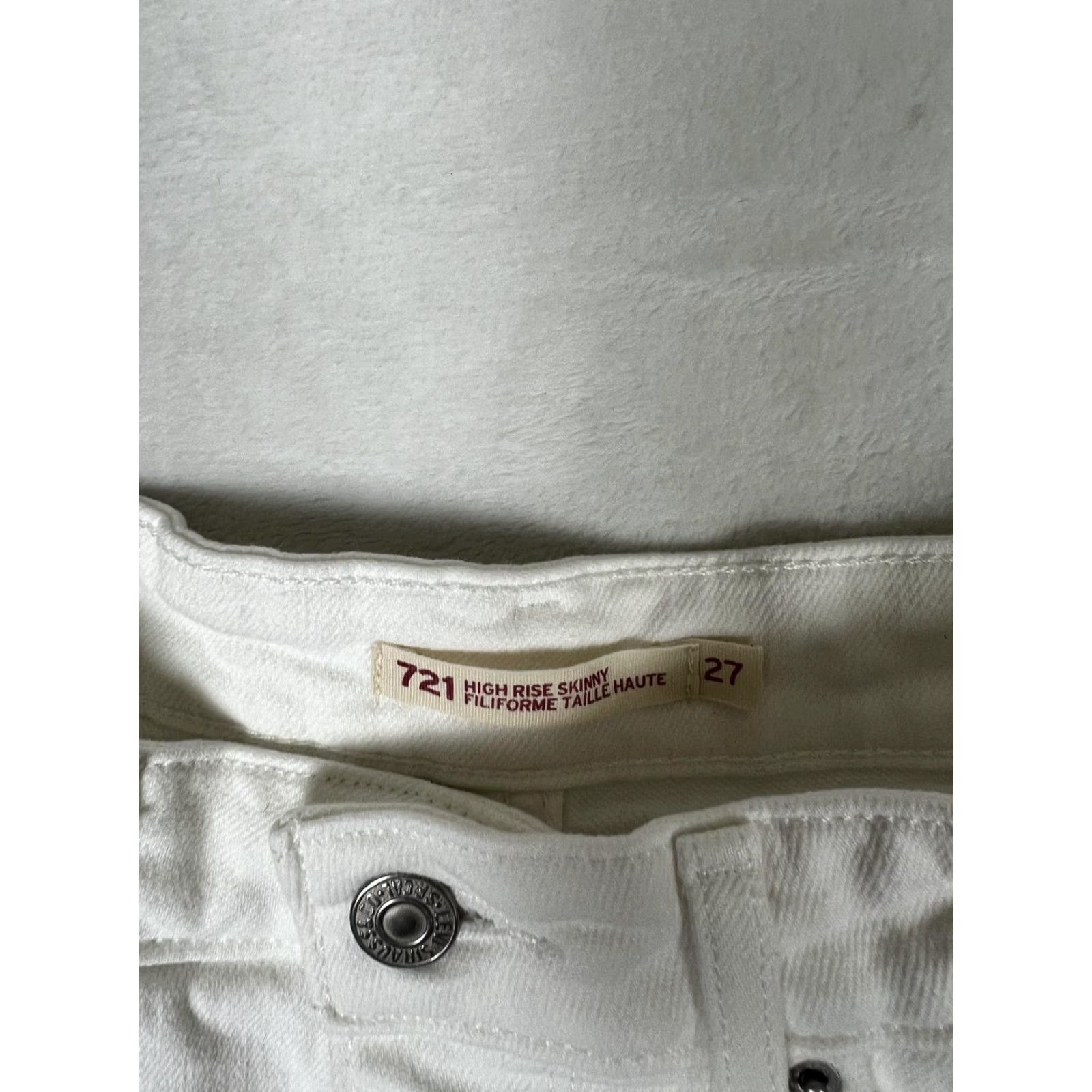 Levi's Levi's 721 High Rise Skinny Jeans Womens 27x30 White Light Wash Stretch Denim Size 27" / US 4 / IT 40 - 5 Thumbnail