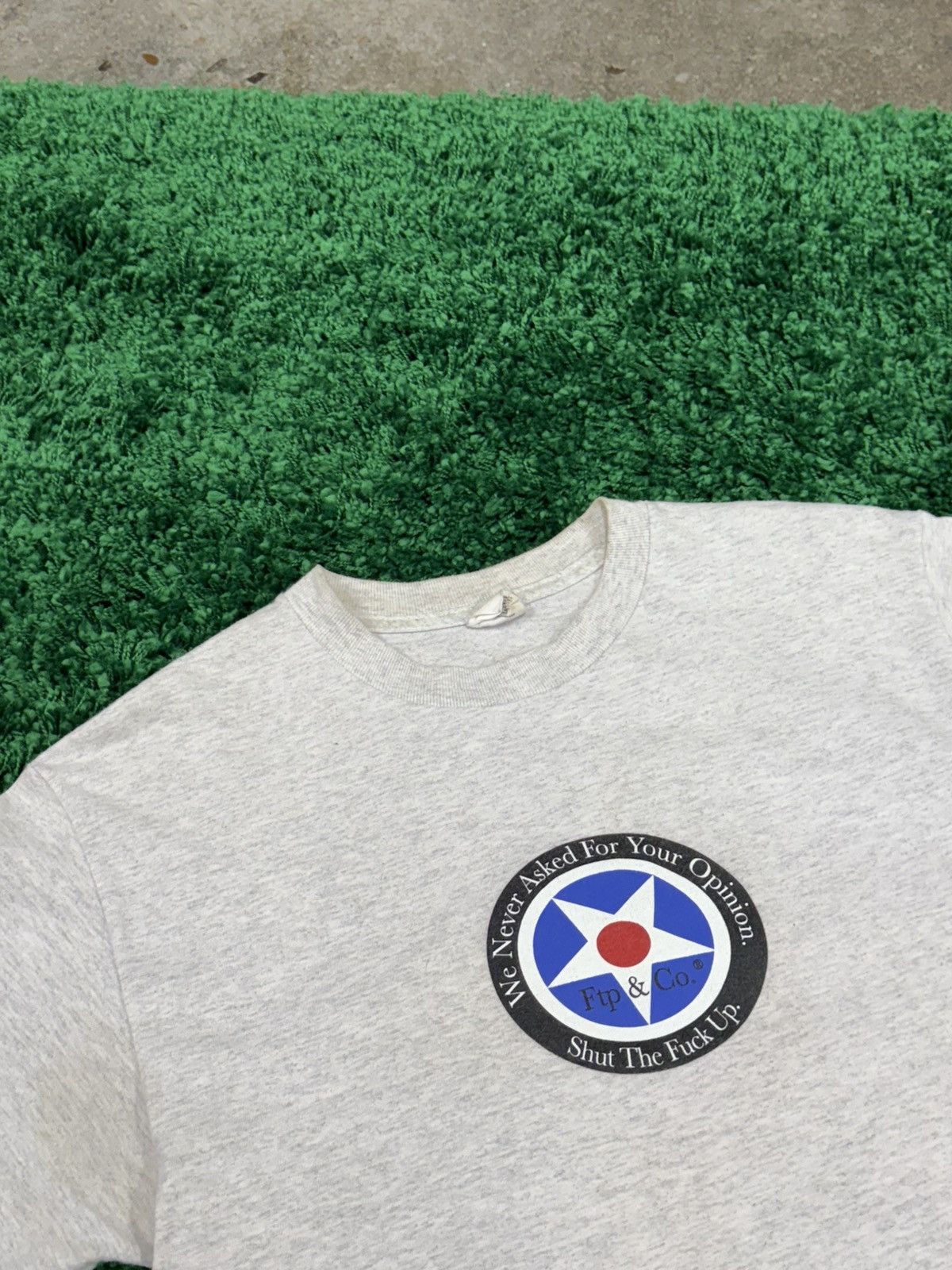 Fuck The Population FTP Never Asked For Your Opinion Grey Logo Star Tee Medium Size US M / EU 48-50 / 2 - 2 Thumbnail