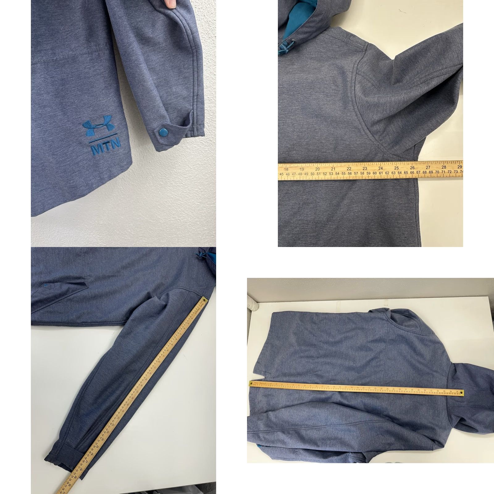 Under Armour Under Armour MTN Mens Jacket Size 2XL Blue Zip Up Hooded Snow Ski Fleece Lined Jacket Size US XXL / EU 58 / 5 - 9 Thumbnail