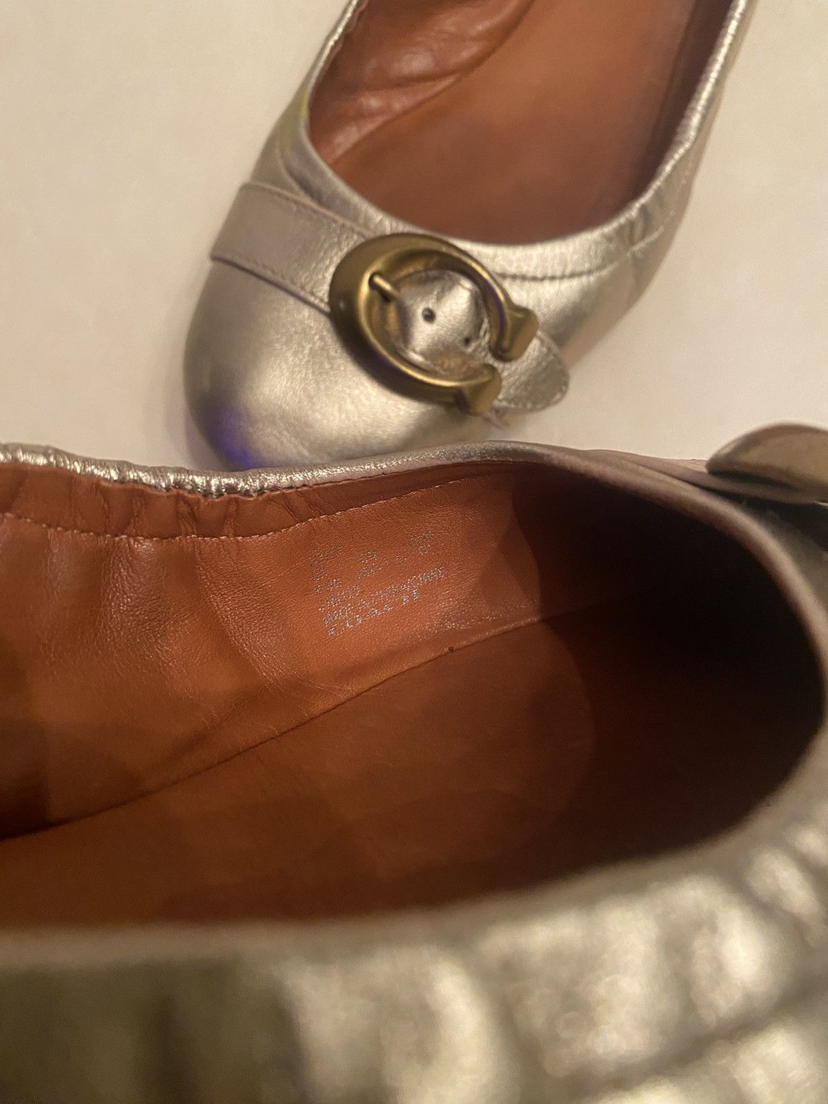 Coach Coach Stanton Champagne Leather C Buckle Ballet Flats 9.5 M Size US 9.5 / IT 39.5 - 3 Thumbnail