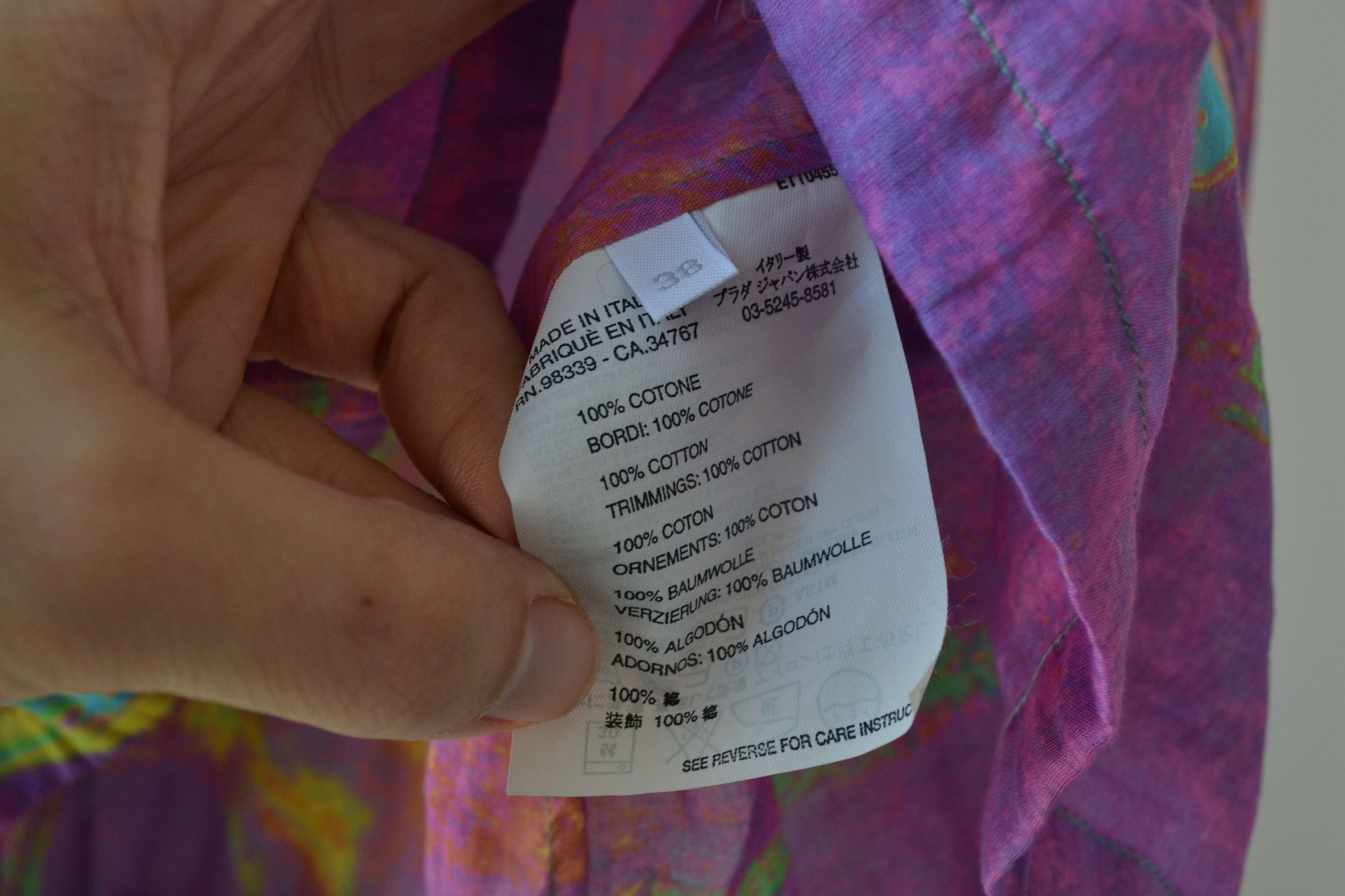 Prada 🔴 PRADA Shirt Long Sleeve Print Multicolor Acid Blouses Size S / US 4 / IT 40 - 6 Thumbnail