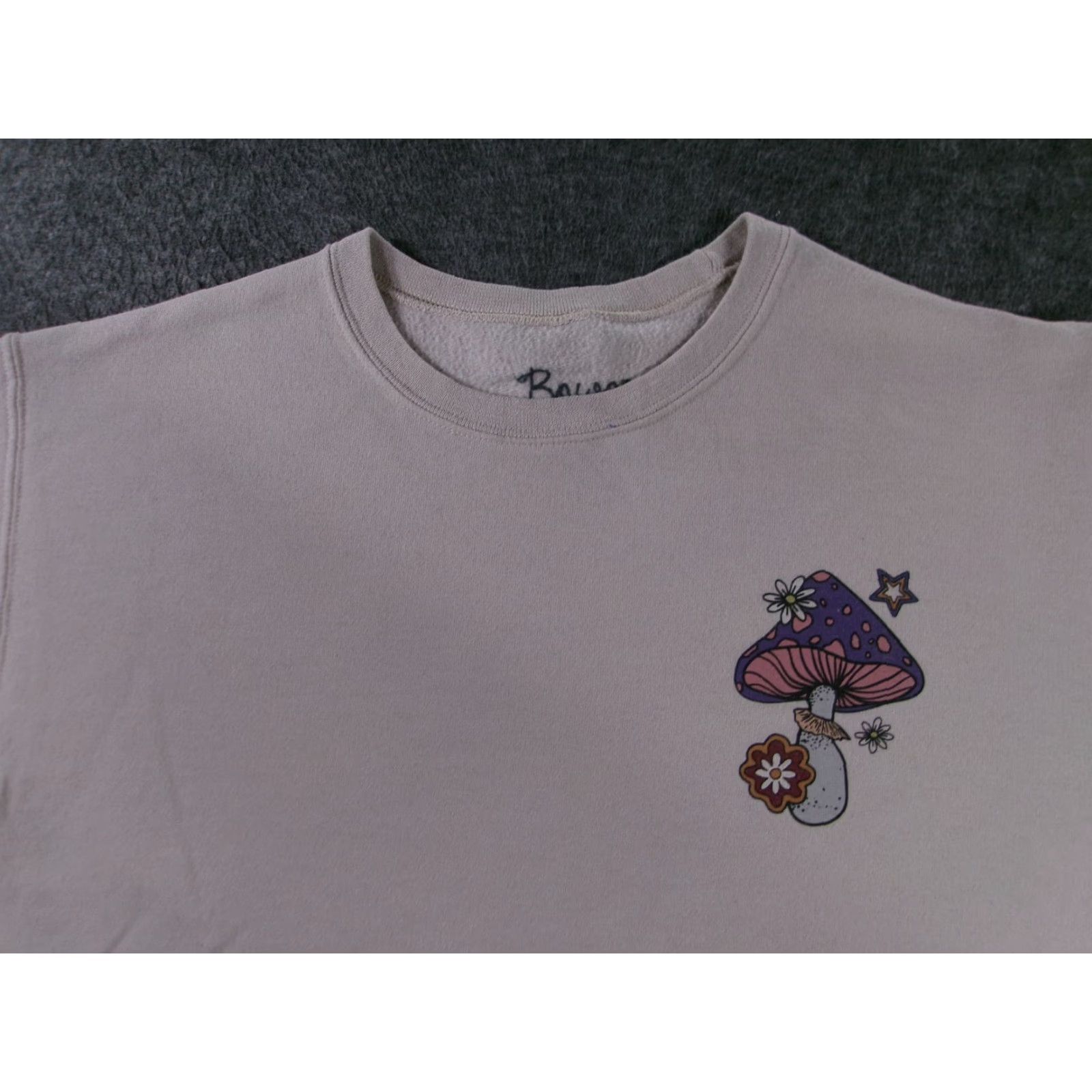 Vintage Bowery Supply Co Sweatshirt Womens S Crewneck Mushroom Graphic Front Back Size S / US 4 / IT 40 - 2 Thumbnail