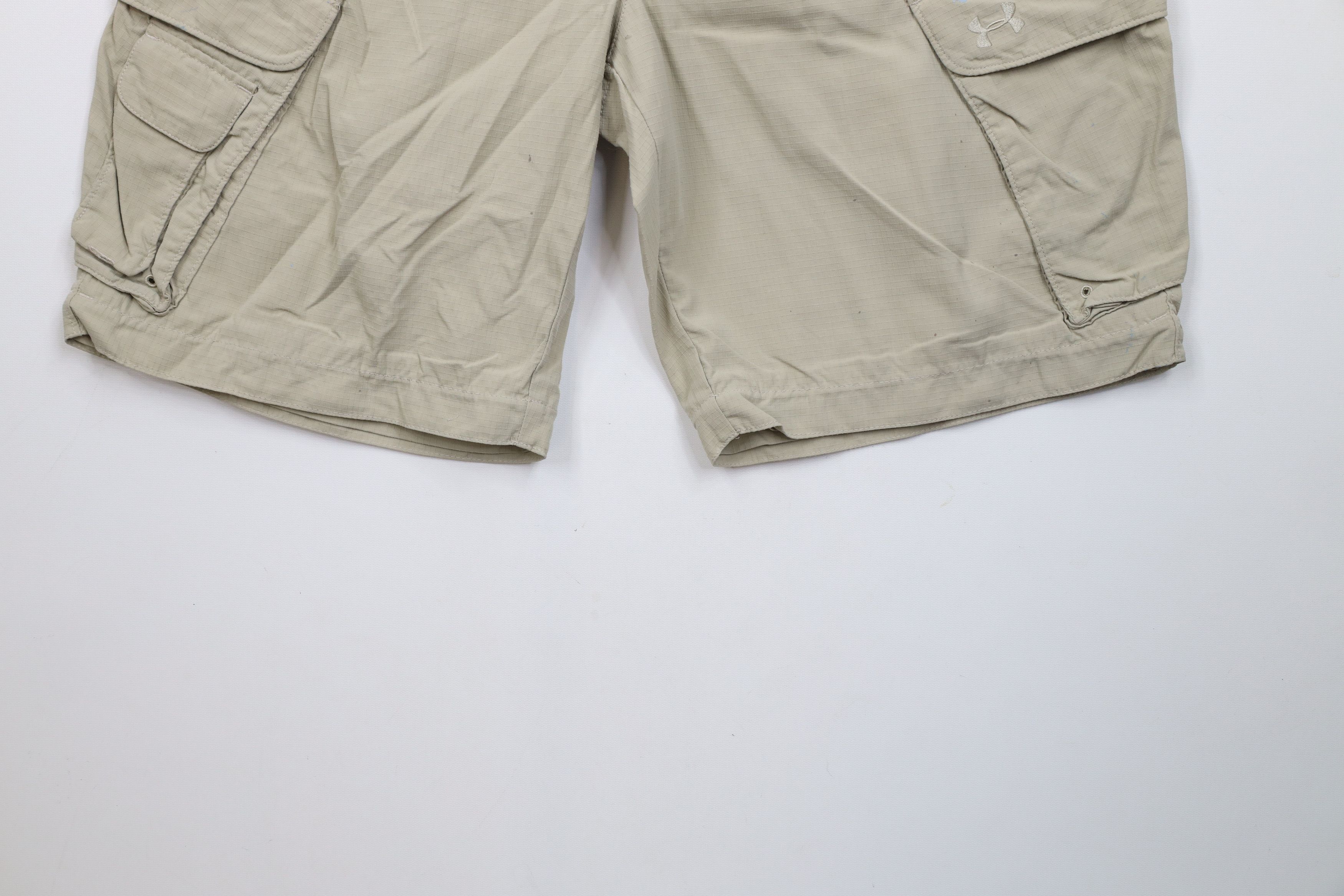 Under Armour × Vintage Vintage Under Armour Ripstop Baggy Cargo Shorts Beige Size US 34 / EU 50 - 4 Thumbnail