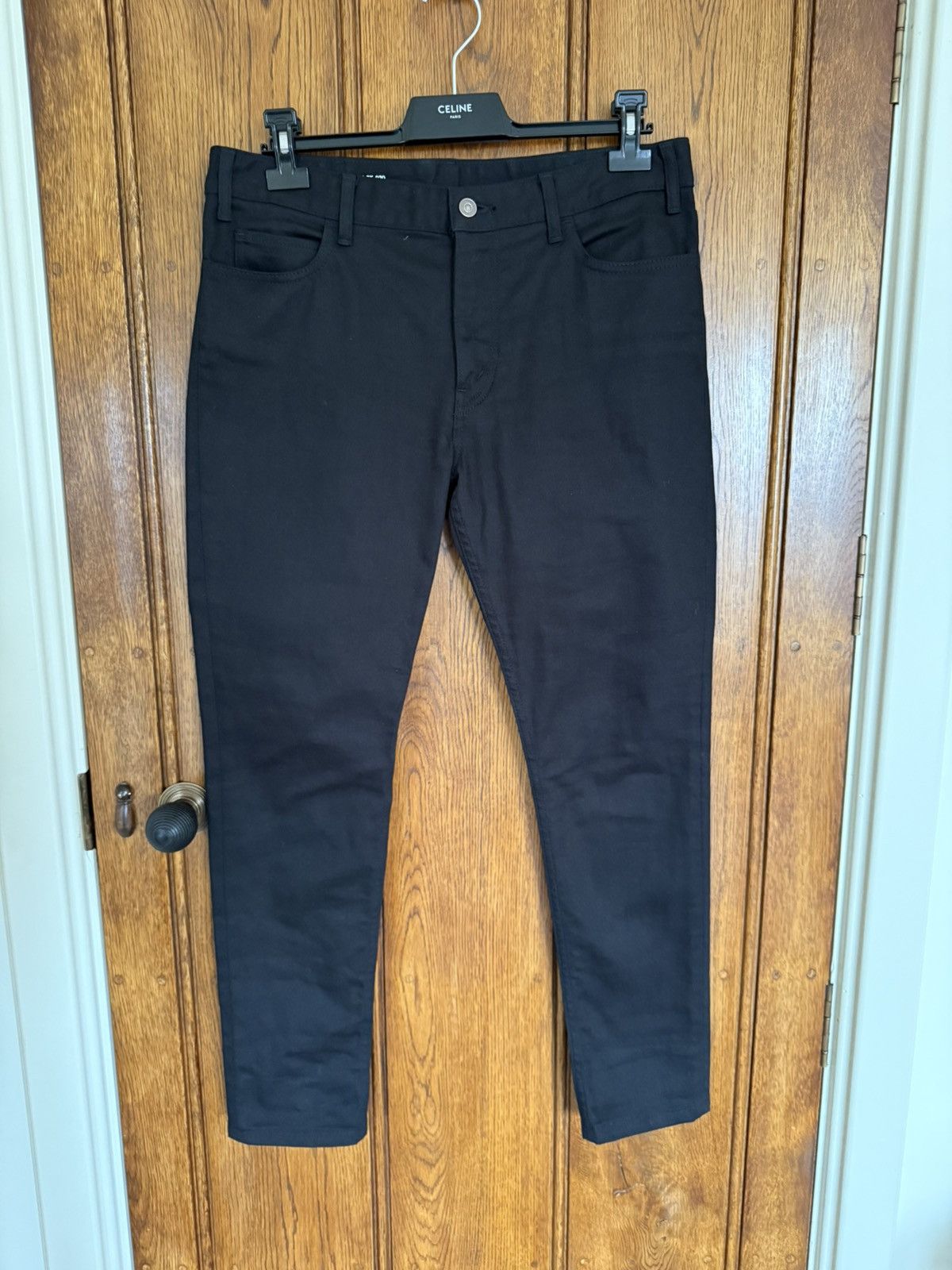 Celine Celine Neo pure black skinny jeans 32 Hedi Slimane grail Size US 32 / EU 48 - 1 Thumbnail