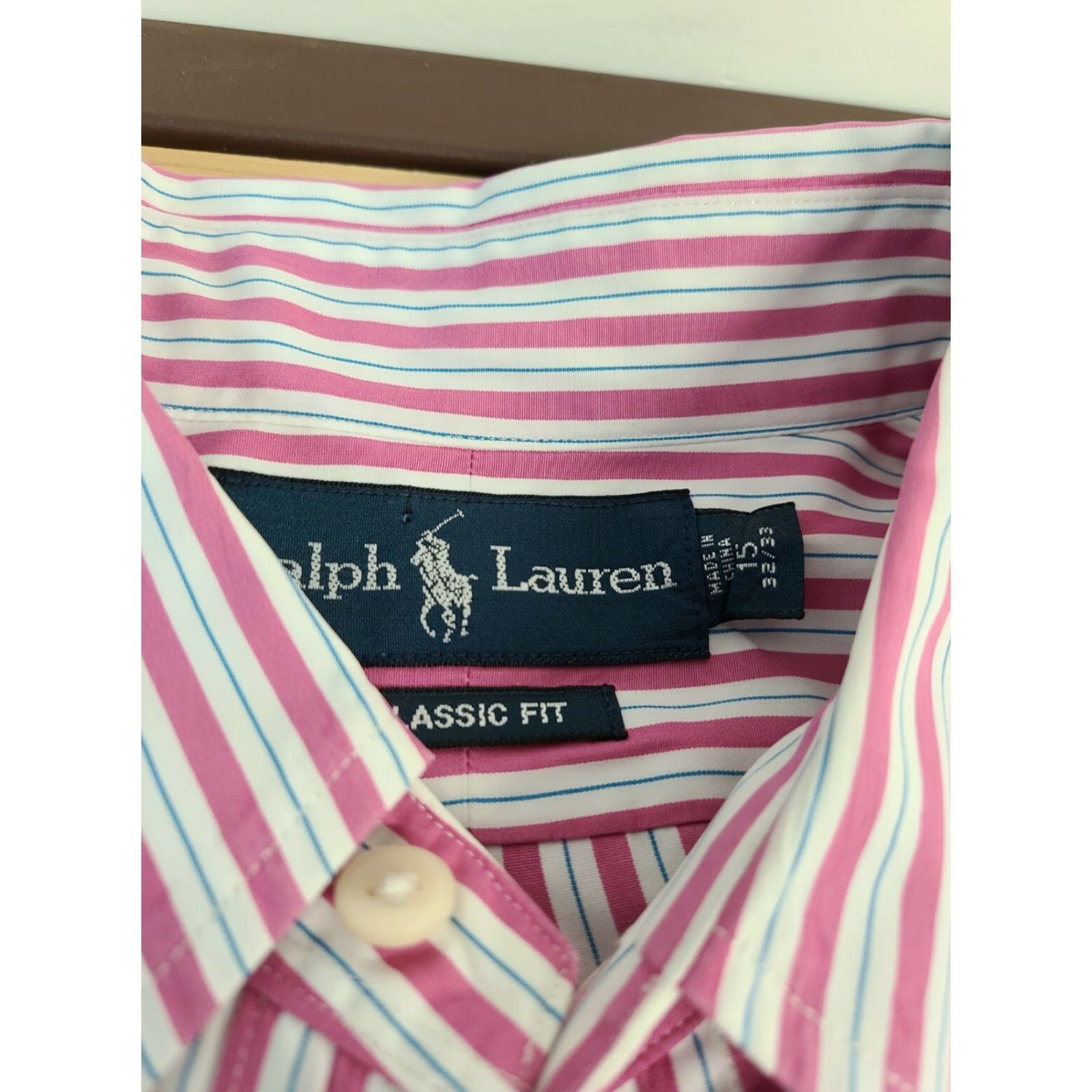 Polo Ralph Lauren VINTAGE Polo Ralph Lauren Men's Shirt Pink Stripes Spread Collar 15 Regular Long Sleeve 100% Cotton Button-Up Men’s Size US M / EU 48-50 / 2 - 3 Thumbnail