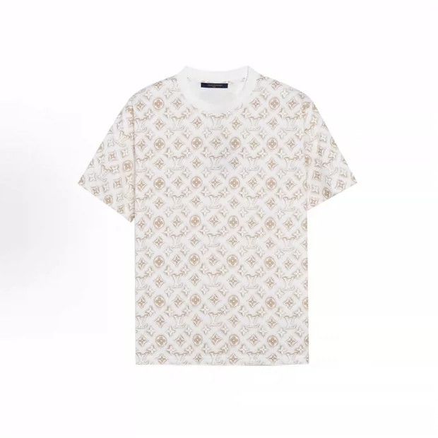 Louis Vuitton louis vuitton Beige full logo short sleeve Size US S / EU 44-46 / 1 - 1 Thumbnail