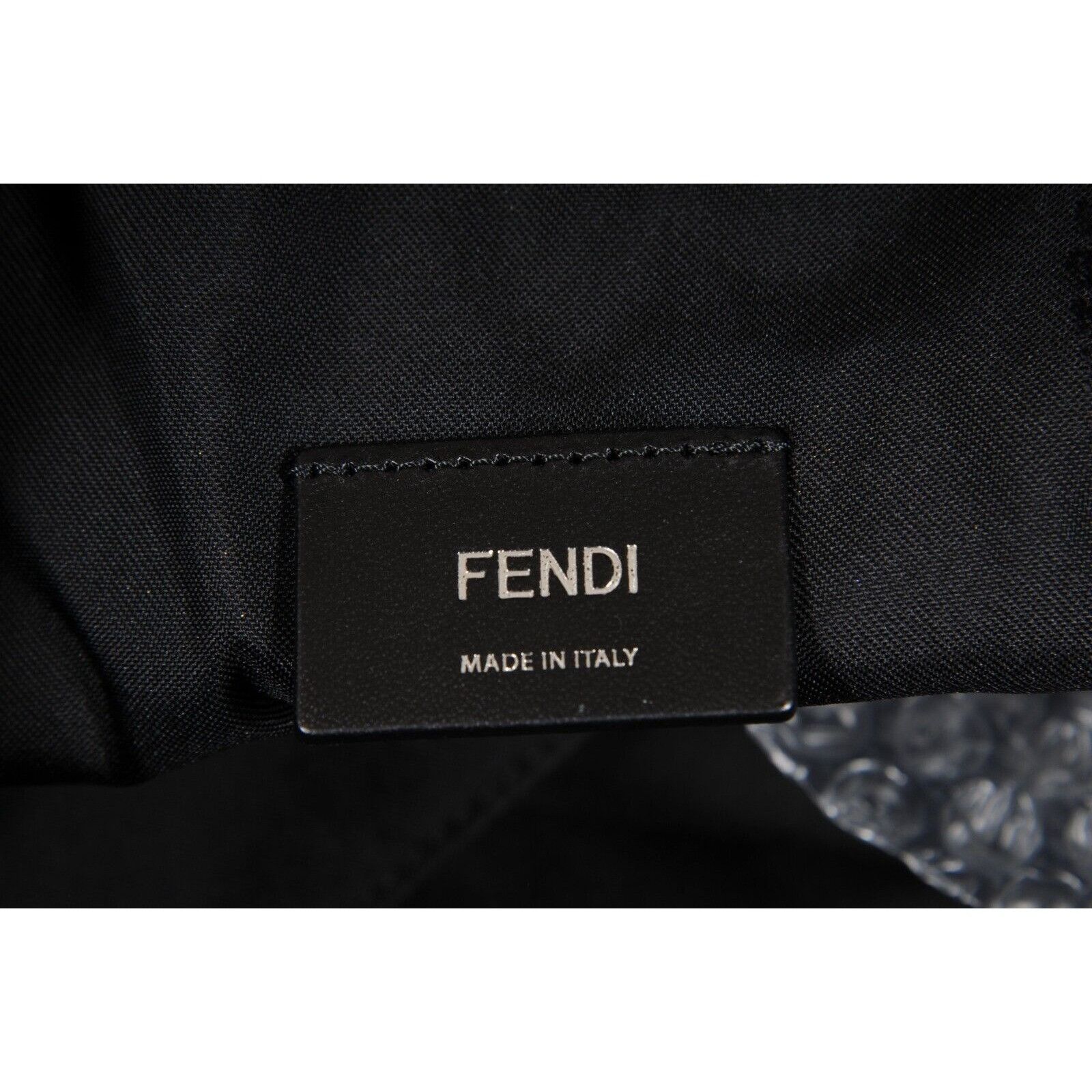 Fendi Nylon Vitello Drawstring Backpack Black Leather Size ONE SIZE - 19 Thumbnail