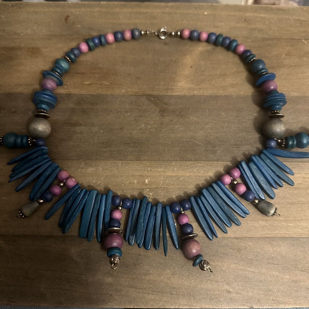 Vintage Vintage wooden bead tribal necklace Size ONE SIZE - 3 Thumbnail