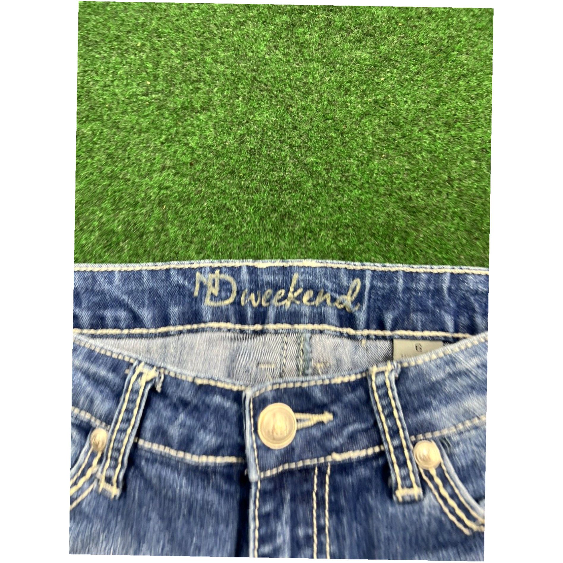 Vintage ND Jeans Womens 6 Blue Weekend Capri Designer Denim Fashion Studded 29x23 Size 28" / US 6 / IT 42 - 6 Thumbnail