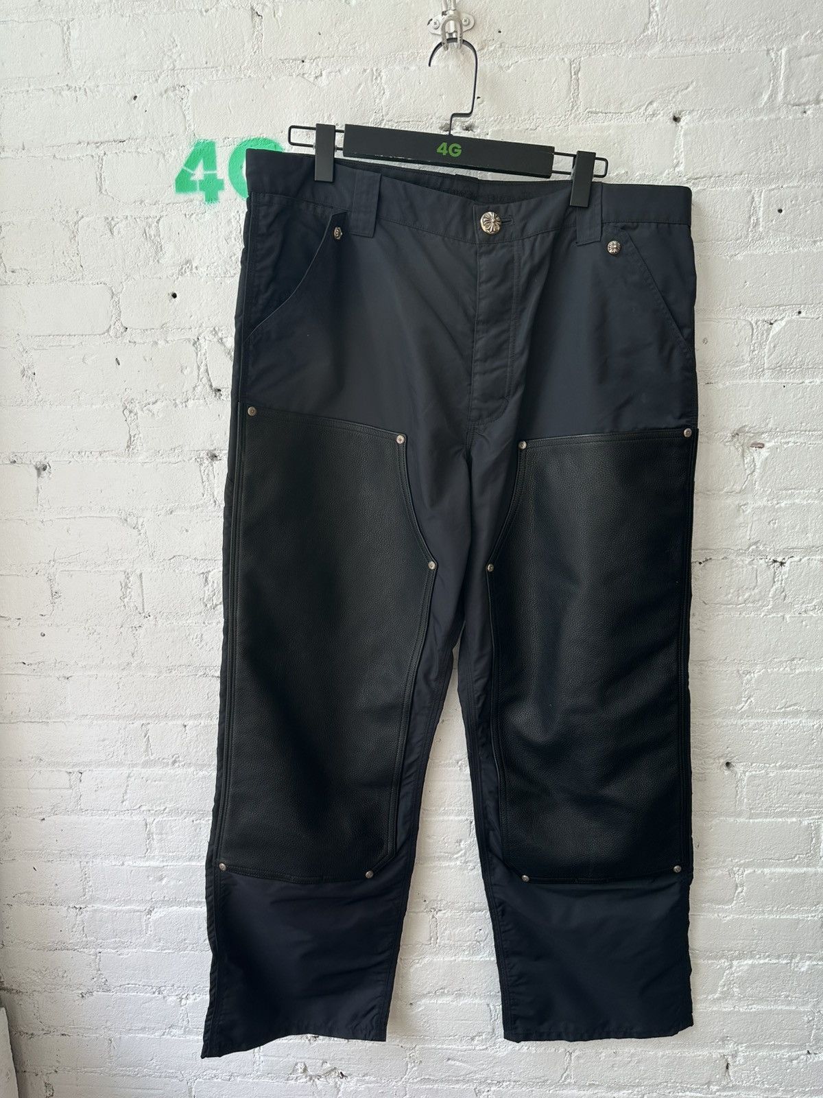 Chrome Hearts Chrome Hearts Nylon & Leather double knee pants mens jeans Size US 36 / EU 52 - 1 Thumbnail