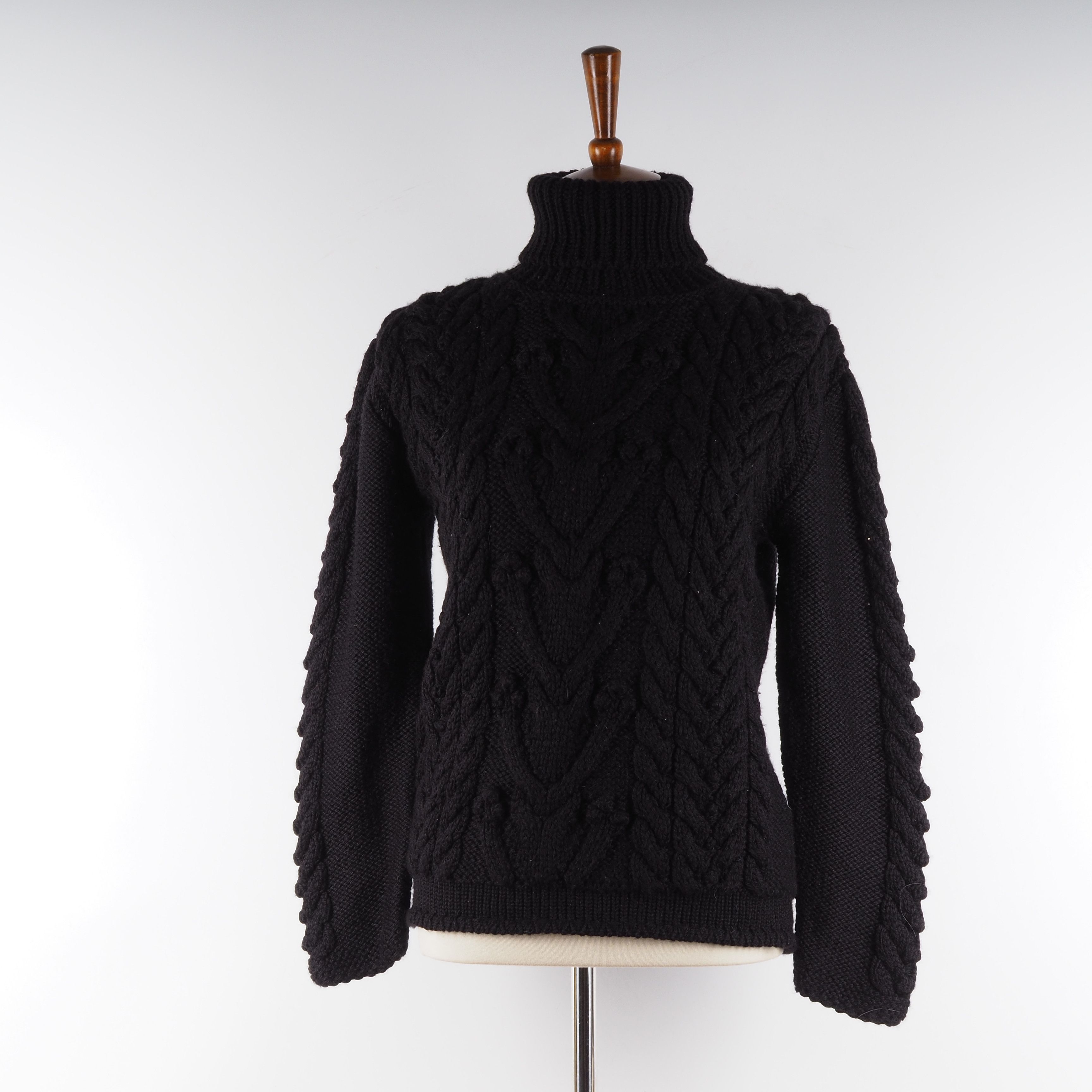 Blumarine Blumarine Vintage Black Knit Turtleneck Pullover Sweater Size L / US 10 / IT 46 - 2 Thumbnail