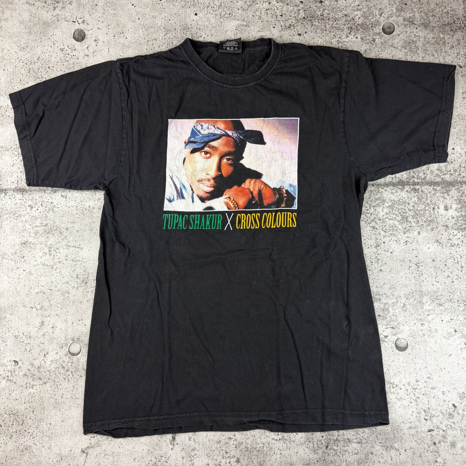 Band Tees × Cross Colours × Japanese Brand Tupac X Cross Colours Rap Tee Size Large Hip Hop Rap Shirt Size US L / EU 52-54 / 3 - 1 Thumbnail