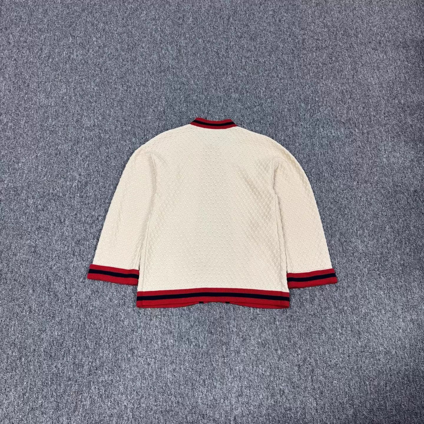Gucci Gucci Ivory Red Blue Striped Knit Cardigan XS Size XS / US 0-2 / IT 36-38 - 2 Thumbnail