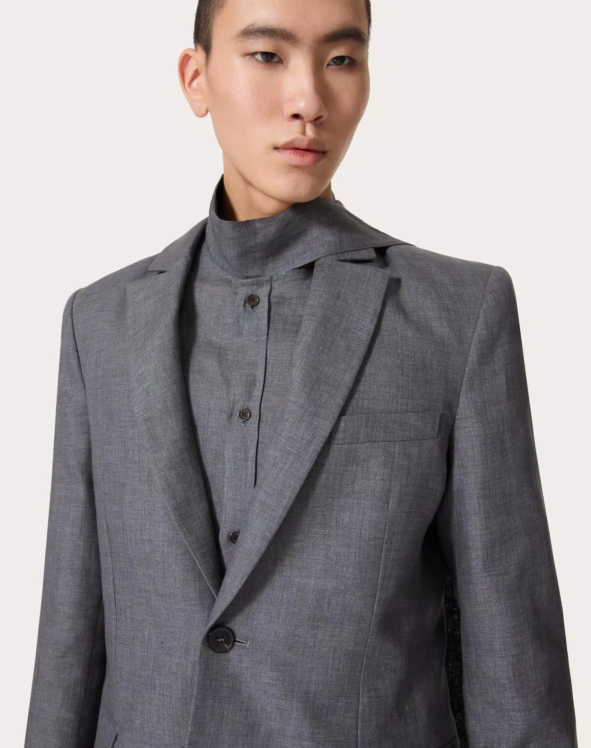Valentino oc11z0725 Single Breasted Linen Jacket in Charcoal/Grey Size US M / EU 48-50 / 2 - 5 Thumbnail