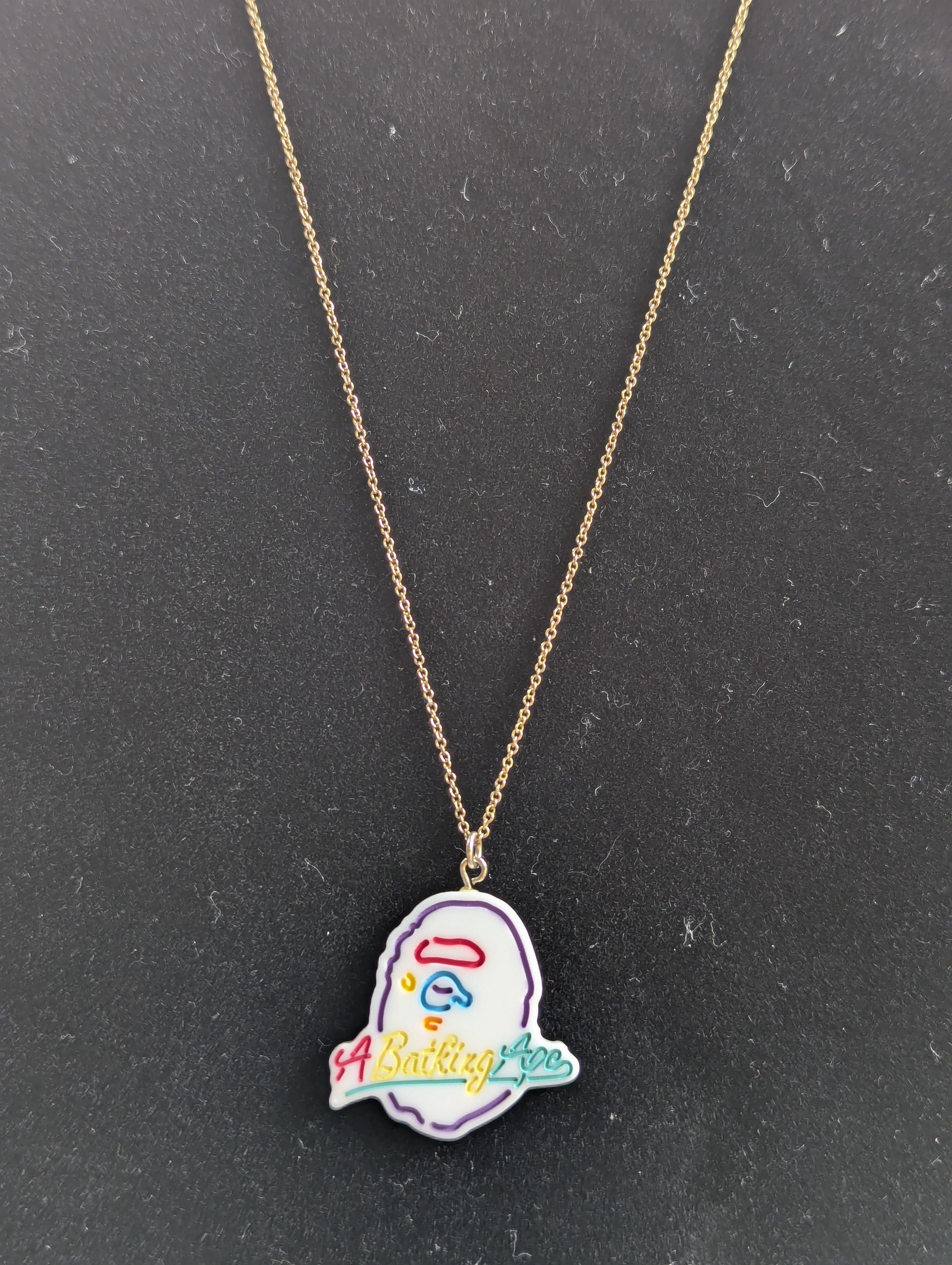 BAPE Neon Ape Head Necklace