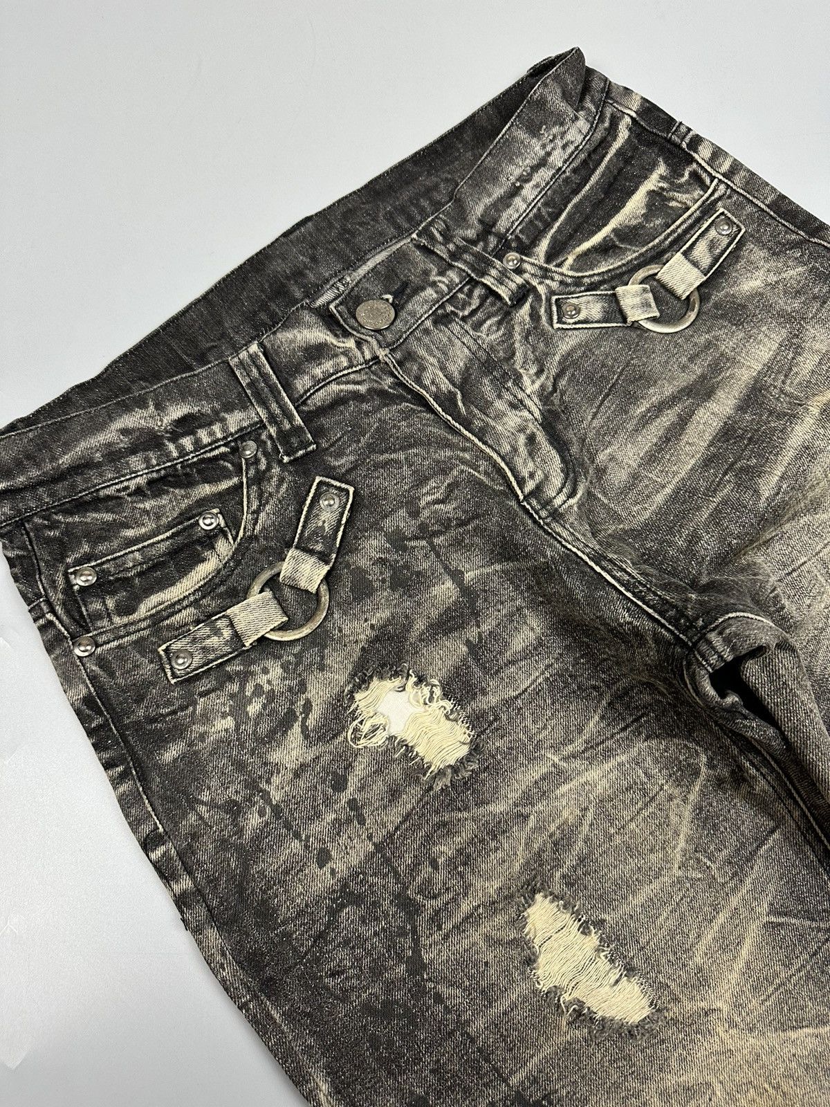 If Six Was Nine Distressed Vintage Whiskered Flared Denim Size US 32 / EU 48 - 8 Thumbnail