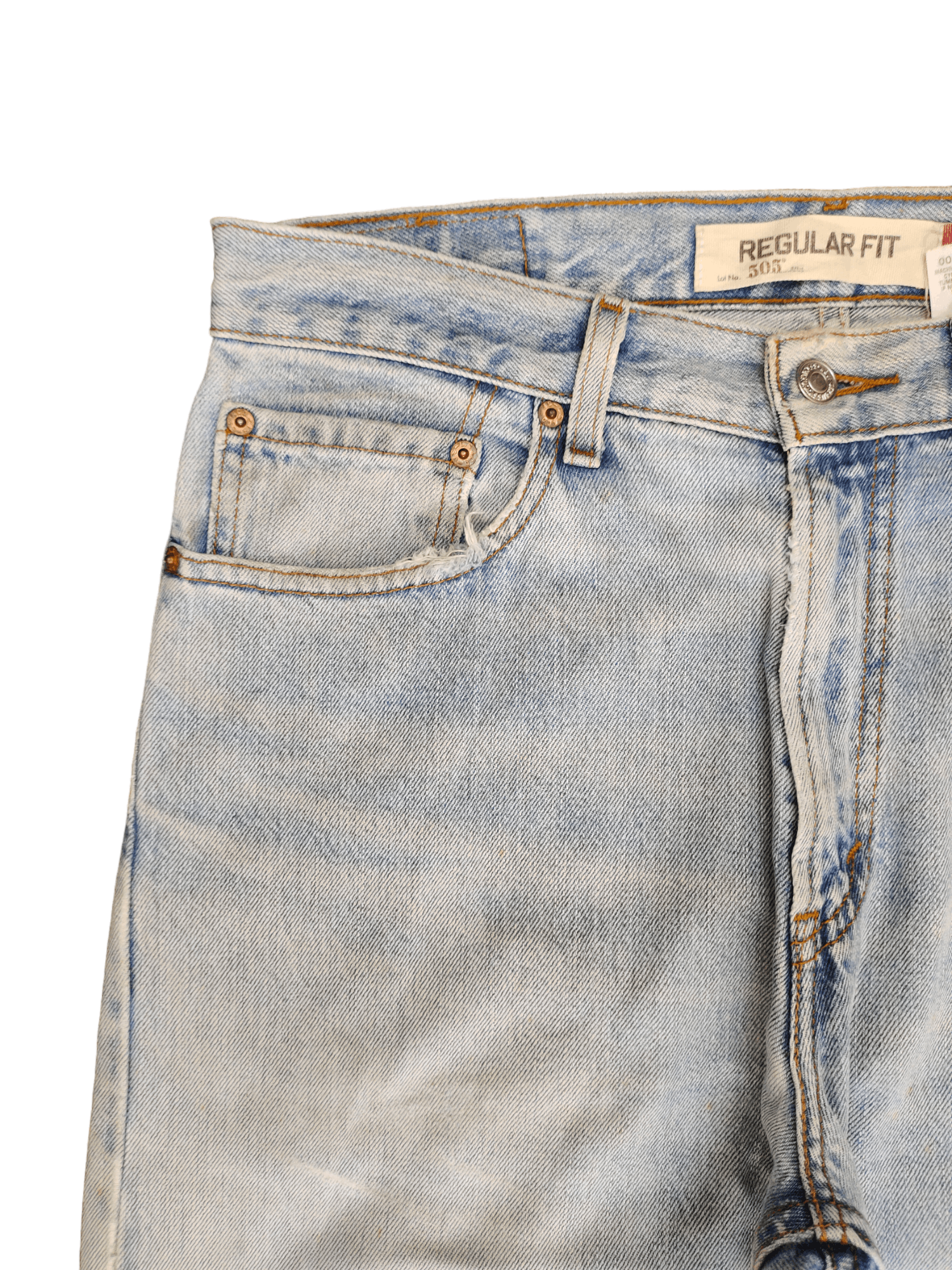 Levi's Size 33x32 Vintage Levis 505 Light Wash Jeans Regular Fit Size US 33 - 4 Thumbnail