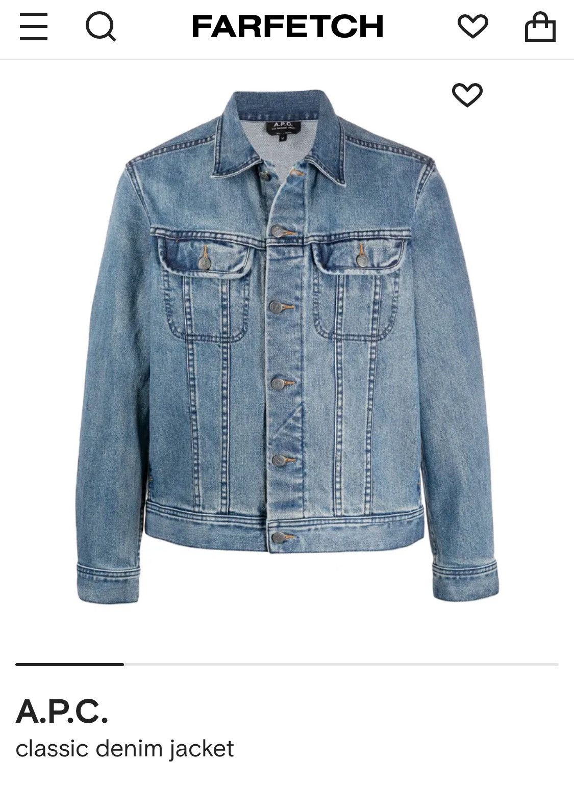 $335 XL RUE MADAME PARIS MEDIUM WASH DENIM JACKET JEANS SLIM