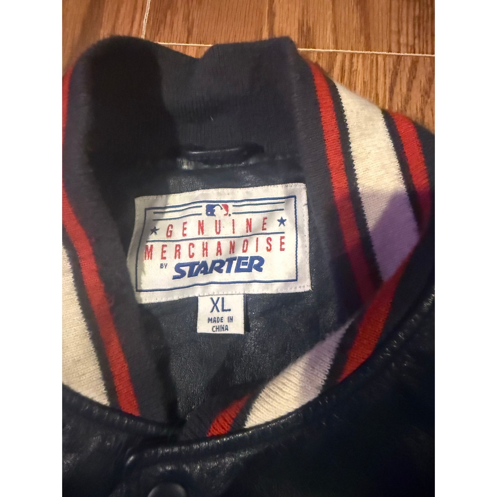 Starter Vintage Starter Cleveland Indians Leather Jacket (XL) Size US XL / EU 56 / 4 - 2 Thumbnail