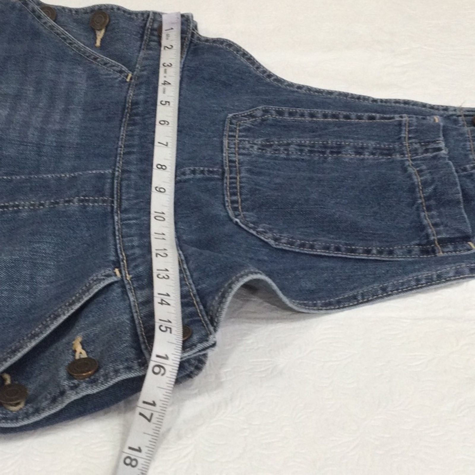 Gap Gap Denim Bib Adjustable Strap Button Side Overalls Size 2 Size 27" / US 4 / IT 40 - 13 Thumbnail