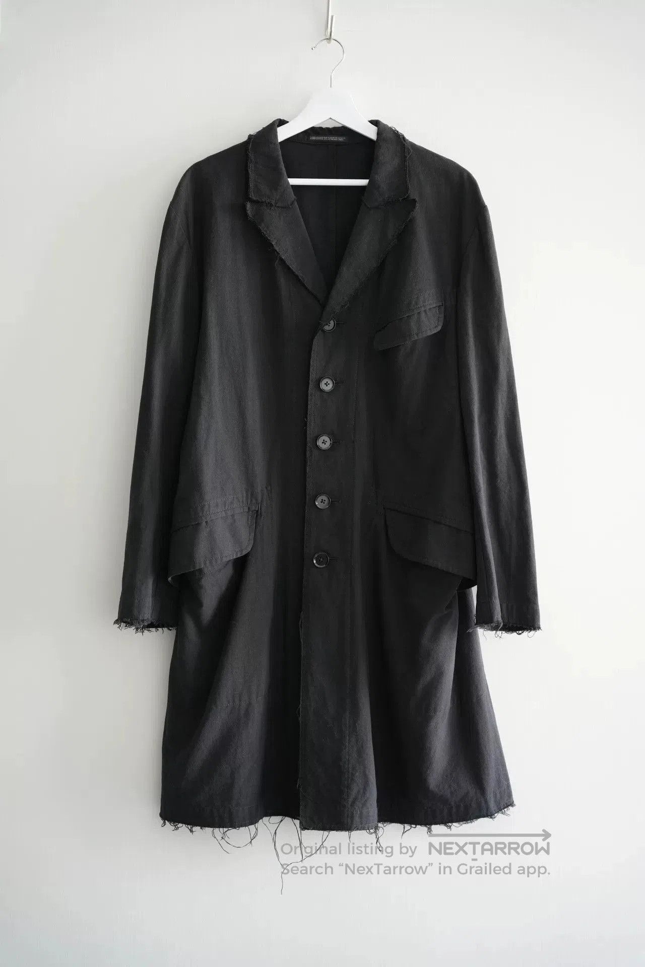 Yohji Yamamoto Yohji Yamamoto Black Distressed Coat. Size US S / EU 44-46 / 1 - 1 Thumbnail
