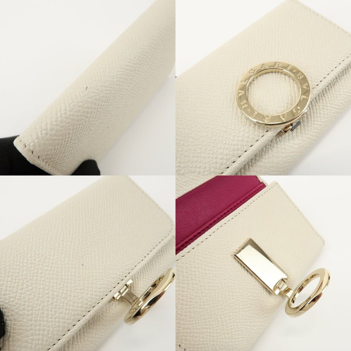 Bvlgari Bvlgari Logo Leather 6 Rings Key Holder Cream Size ONE SIZE - 6 Thumbnail