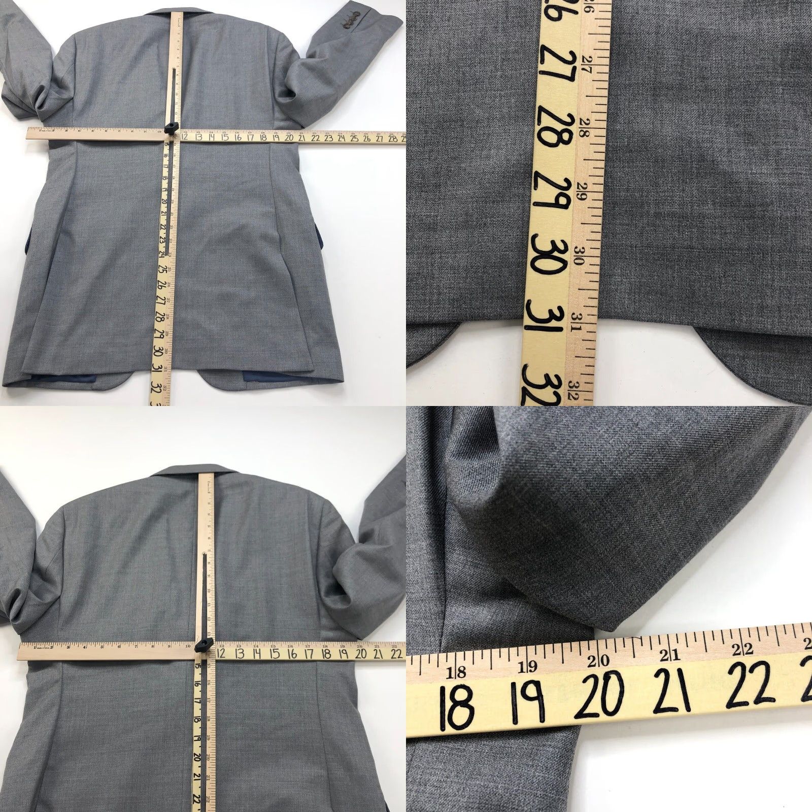 Vintage Coppley Suit Jacket Gray 100% Wool 2 PC Regular 40 Size 38R - 9 Thumbnail