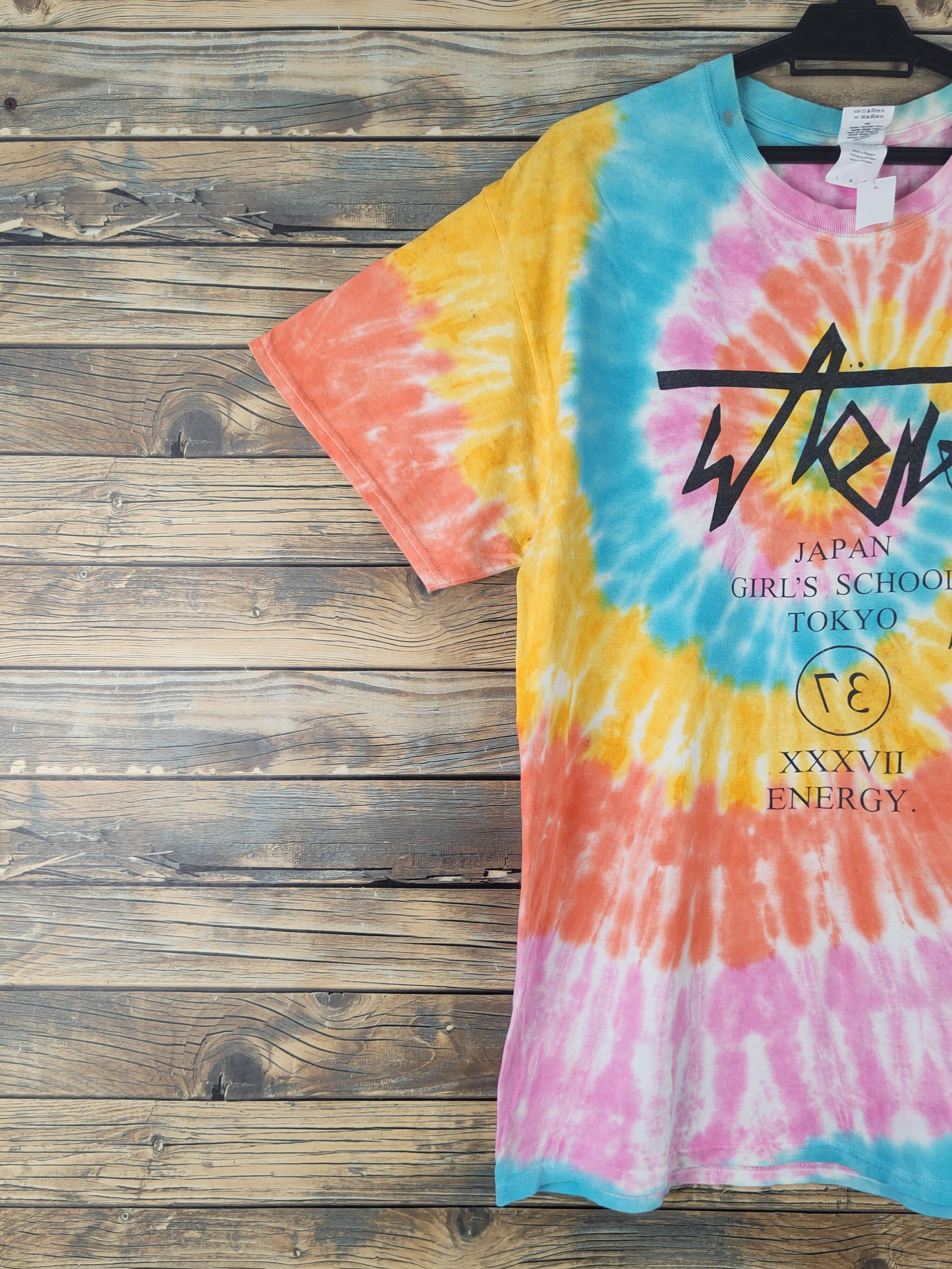 Band Tees DL Japan Girl School Tokyo acid wash T-shirt #1621 Size US L / EU 52-54 / 3 - 4 Thumbnail