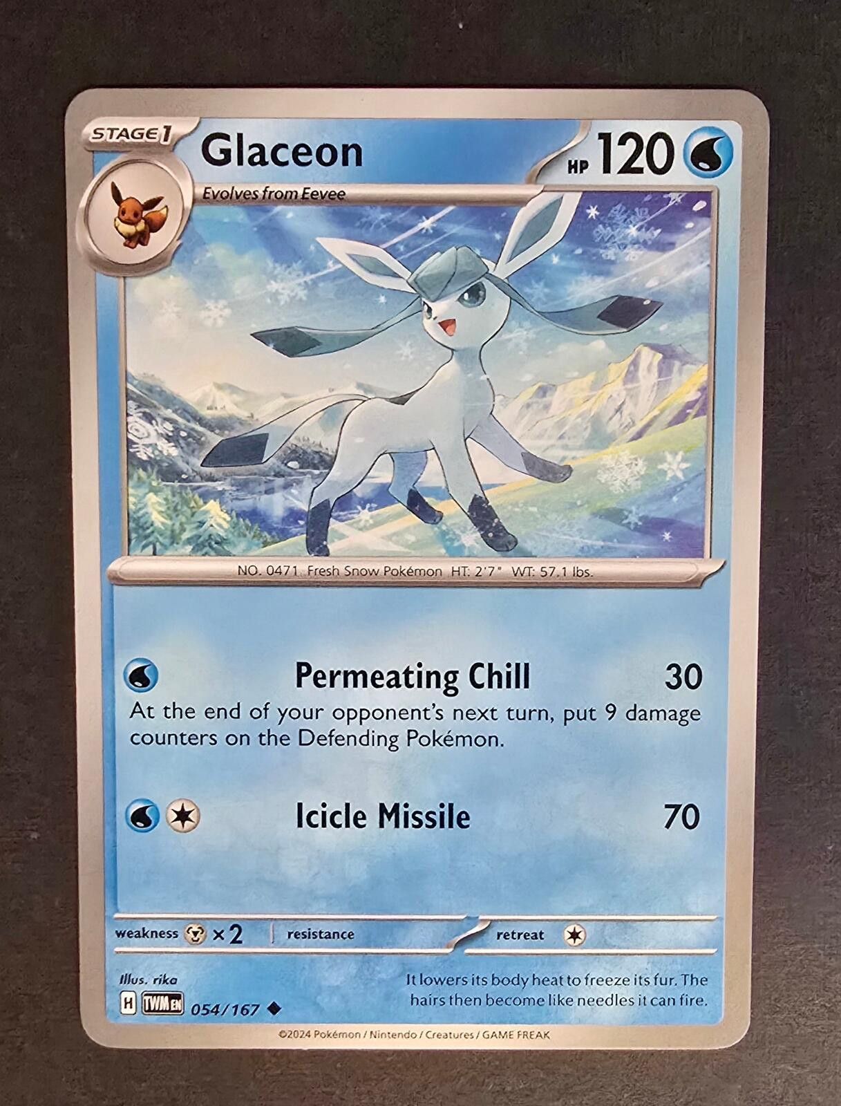 Pokemon Glaceon Pokémon Card, Twilight Masquerade expansion set. Size ONE SIZE - 1 Thumbnail
