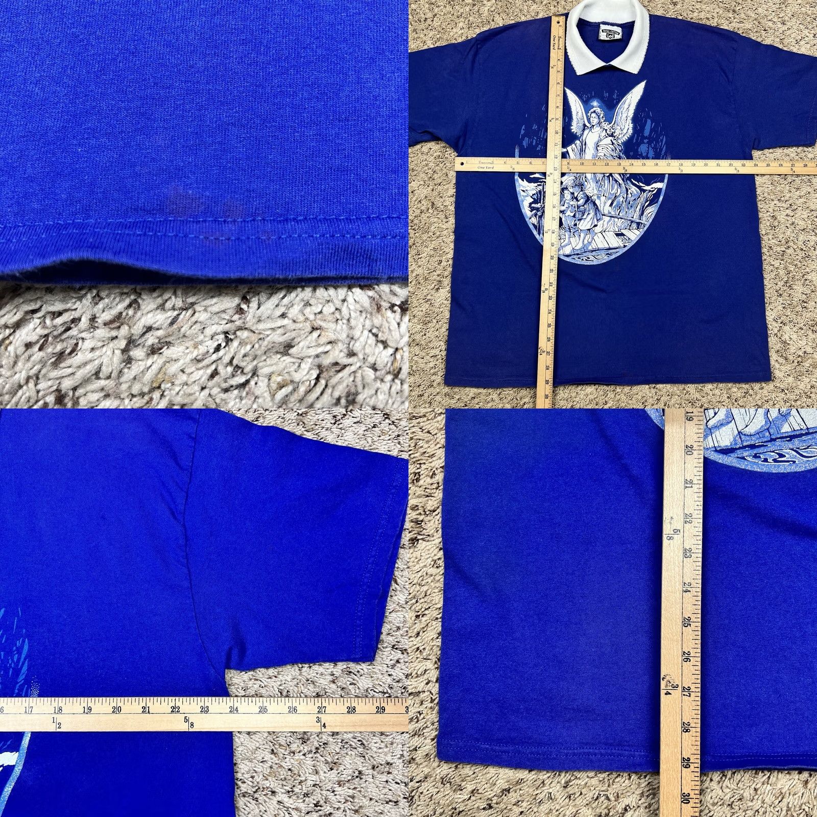 Lee VINTAGE Lee Women Collared T-Shirt XL Blue 90s Angel Puff Print Graphic Made USA Shirt Women XL Blue Puff Print Angel 90s Vintage Graphic Size XL / US 12-14 / IT 48-50 - 8 Thumbnail